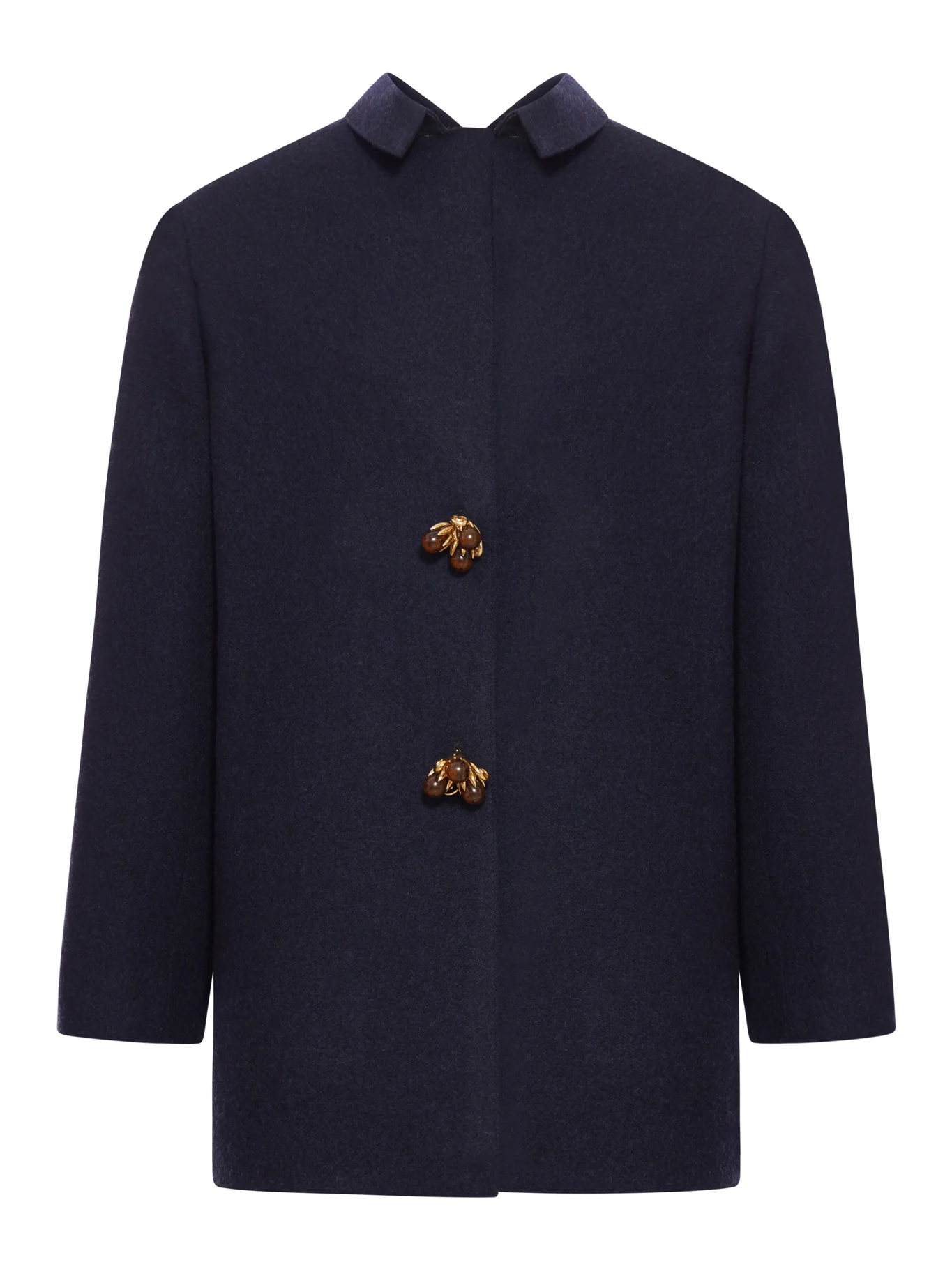 SHETLAND WOOL JACKET WITH JEWEL BUTTONS
