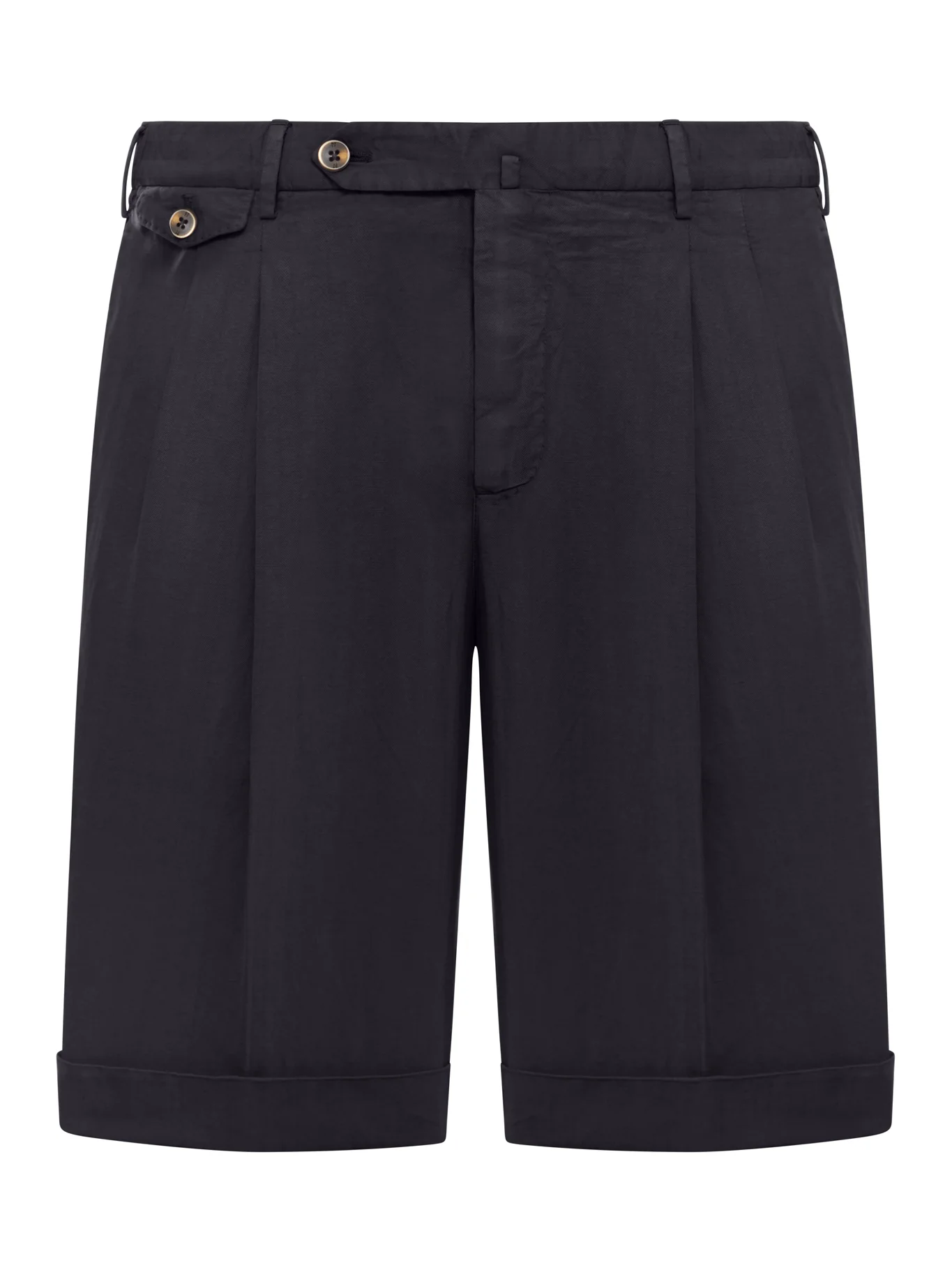 LINEN BLEND BERMUDA SHORTS