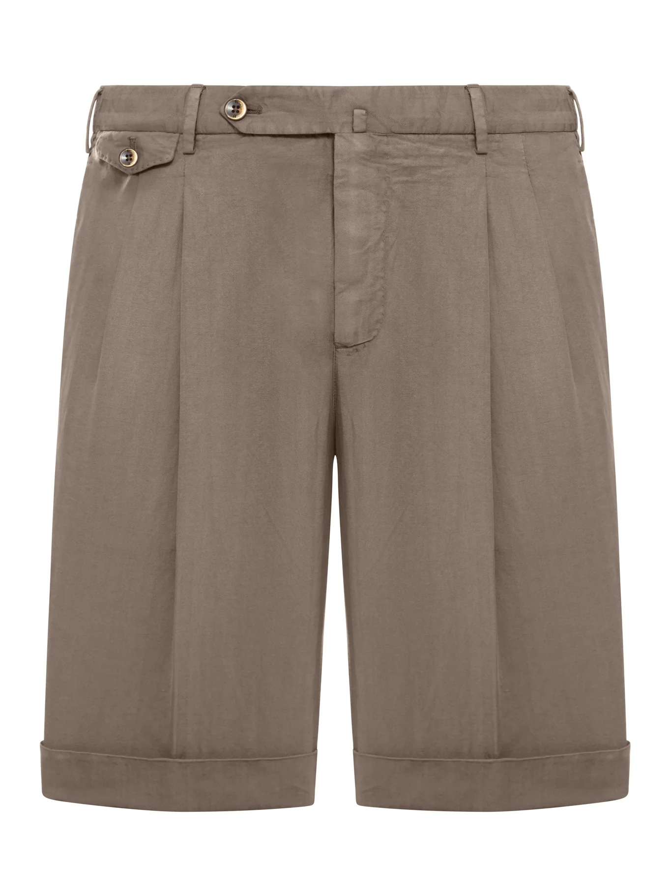 LINEN BLEND BERMUDA SHORTS