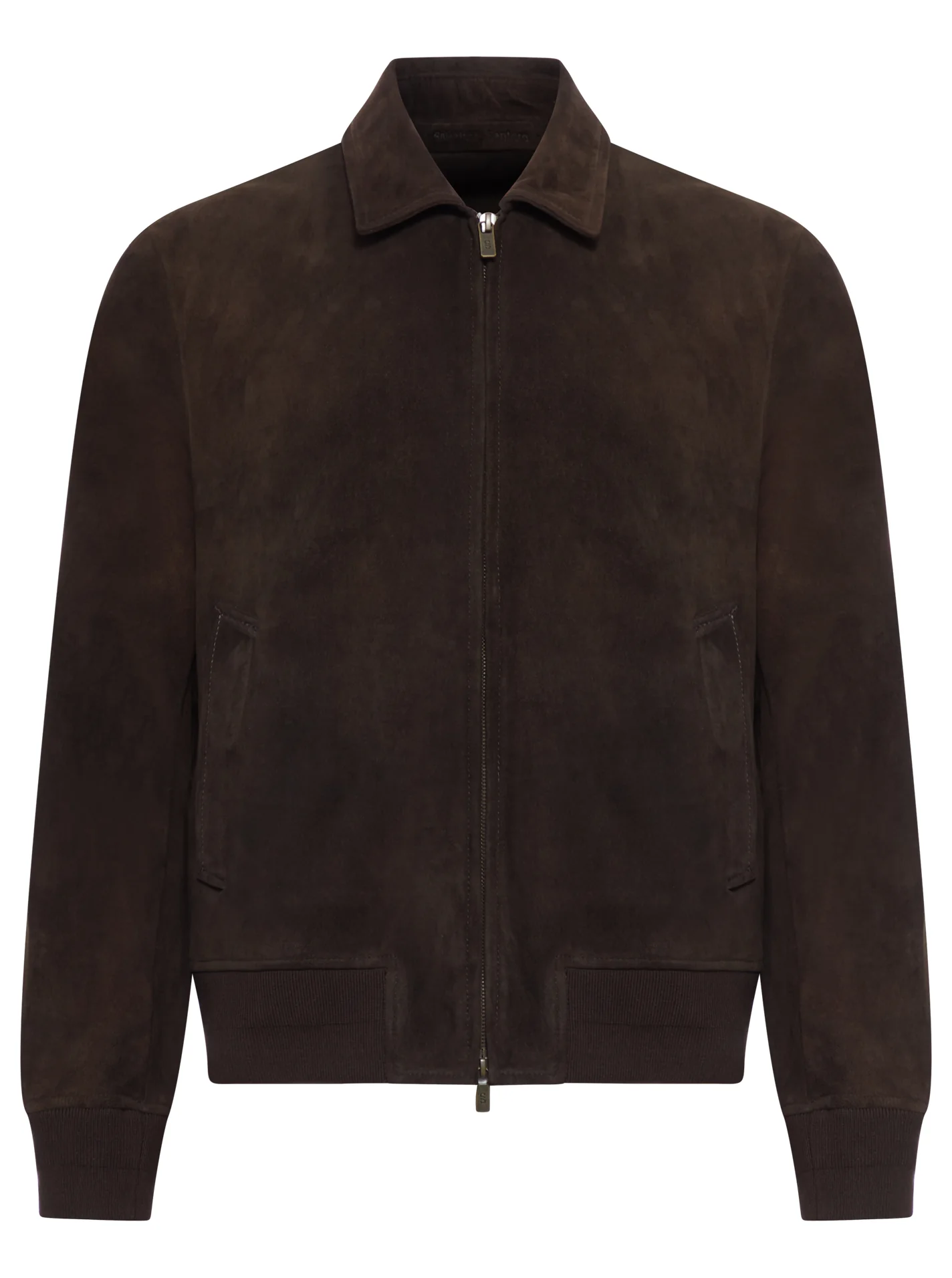 SUEDE BOMBER JACKET WITH ZIP