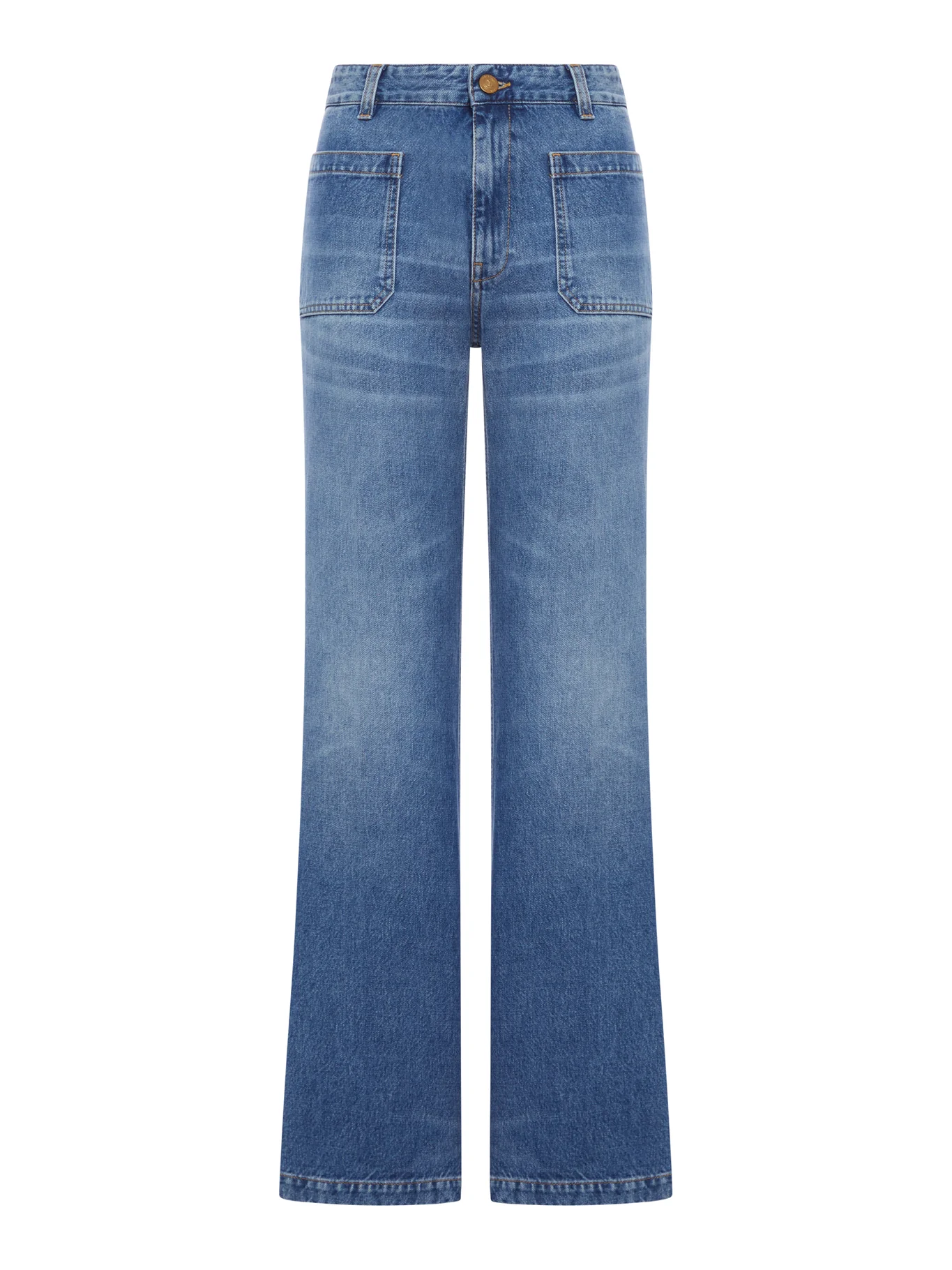 COTTON DENIM CURT JEANS