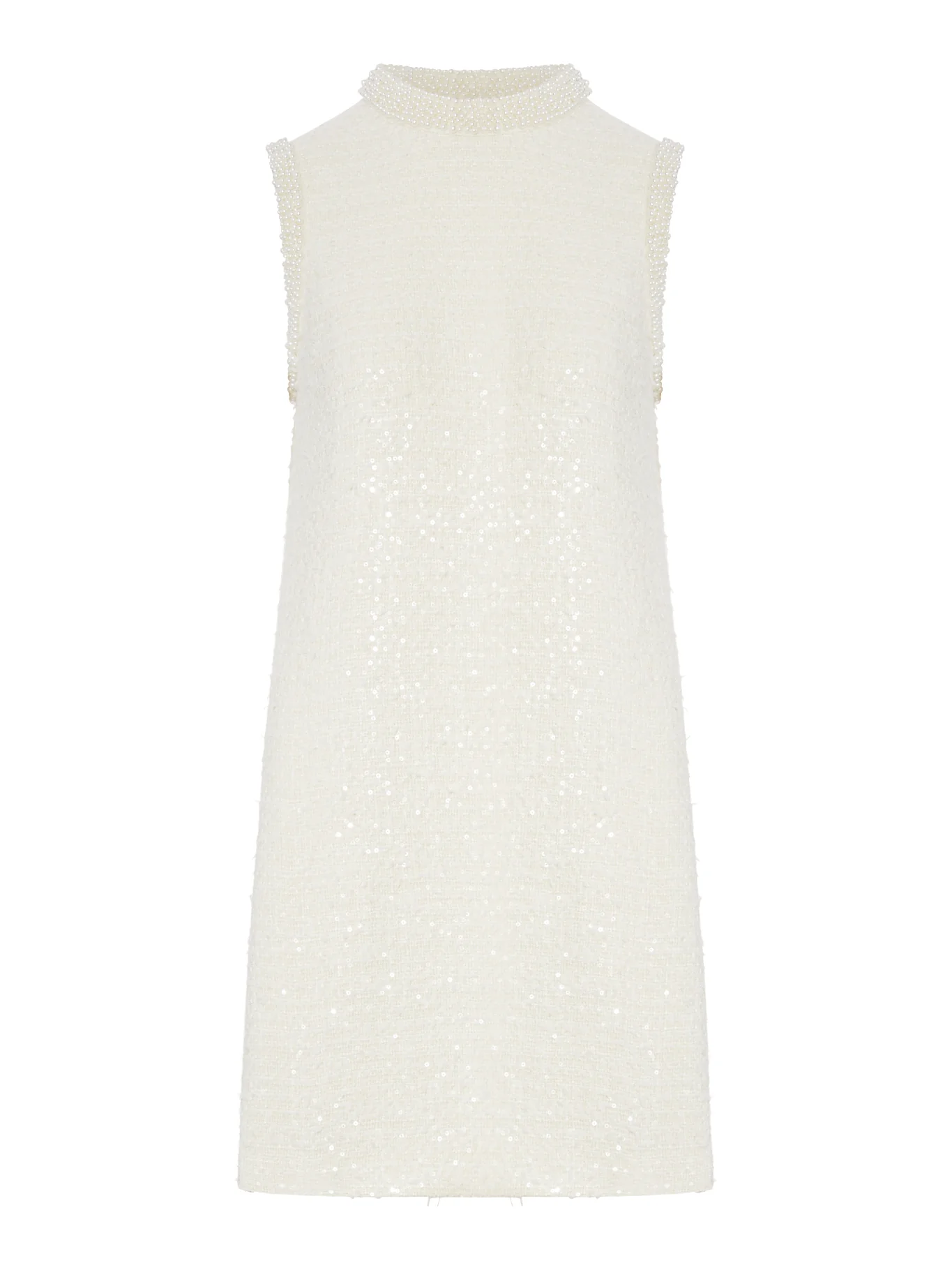 BOUCLE MINI DRESS WITH BEADS