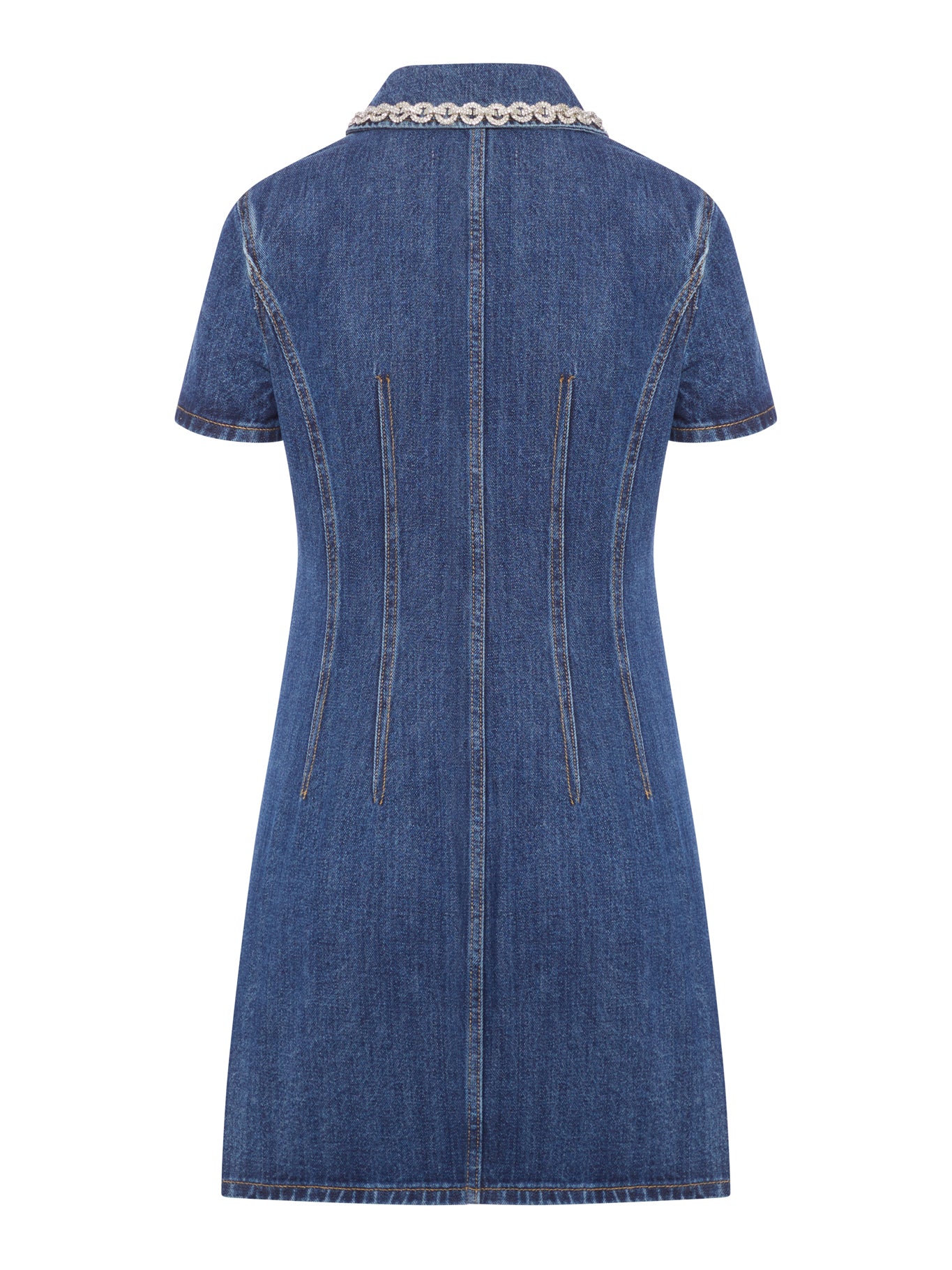 DENIM MINI DRESS WITH JEWEL APPLICATIONS - Image 2