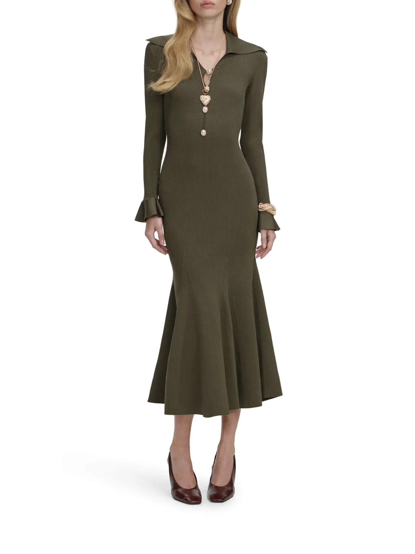 MIDI DRESS IN OPENWORK KNIT - Image 2