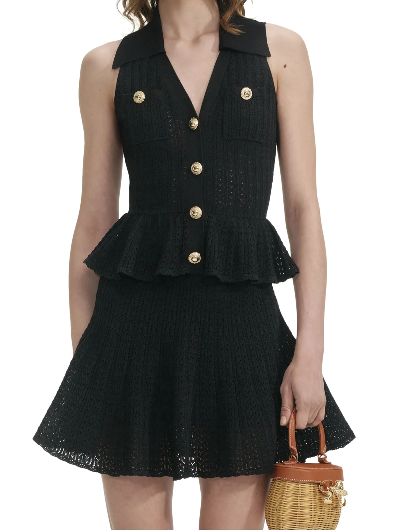 MINI DRESS IN OPENWORK MESH - Image 3