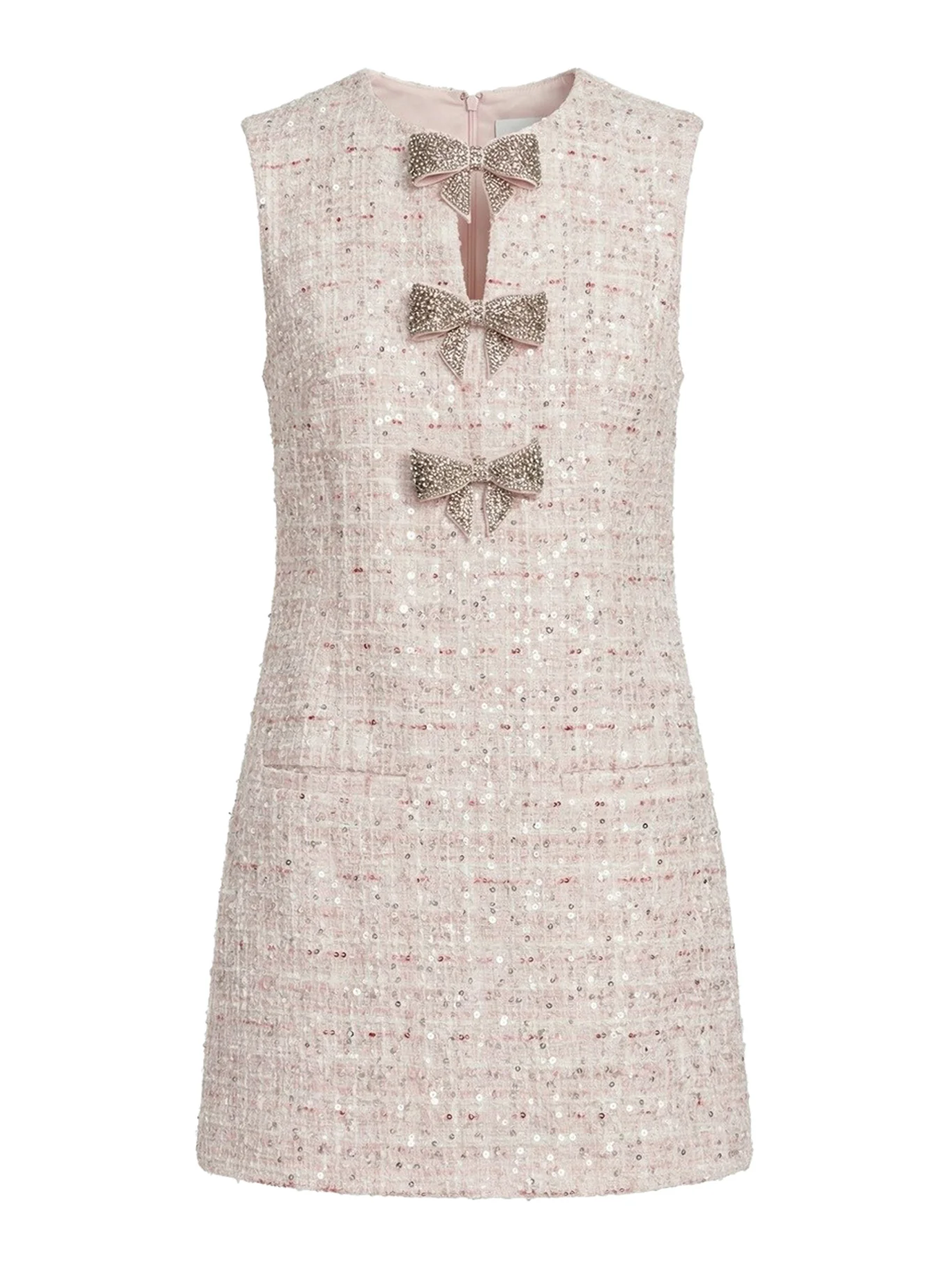 MINI DRESS WITH BOUCLE BOW AND SEQUINS