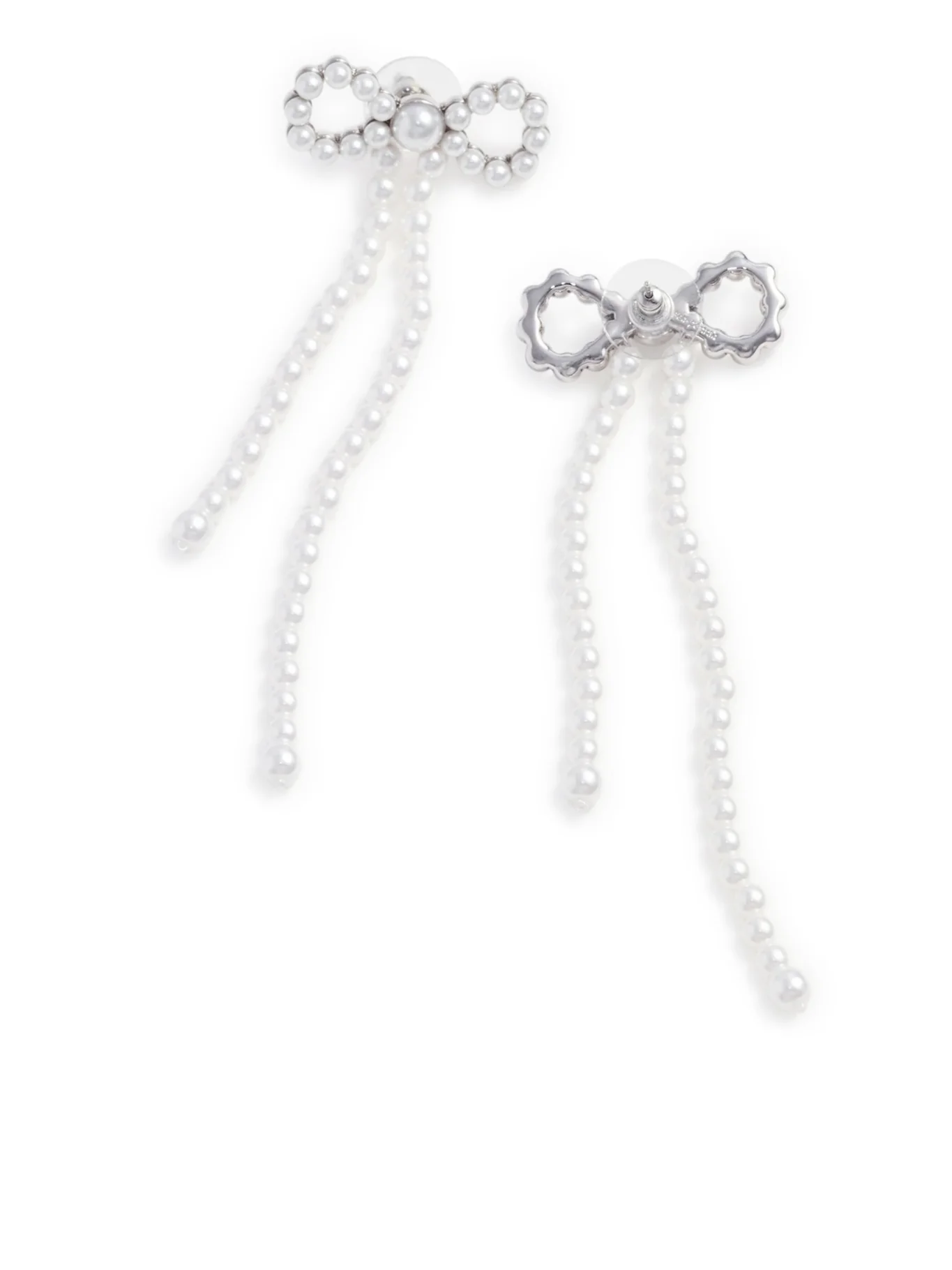 PEARL BOW DANGLING EARRINGS - Image 2