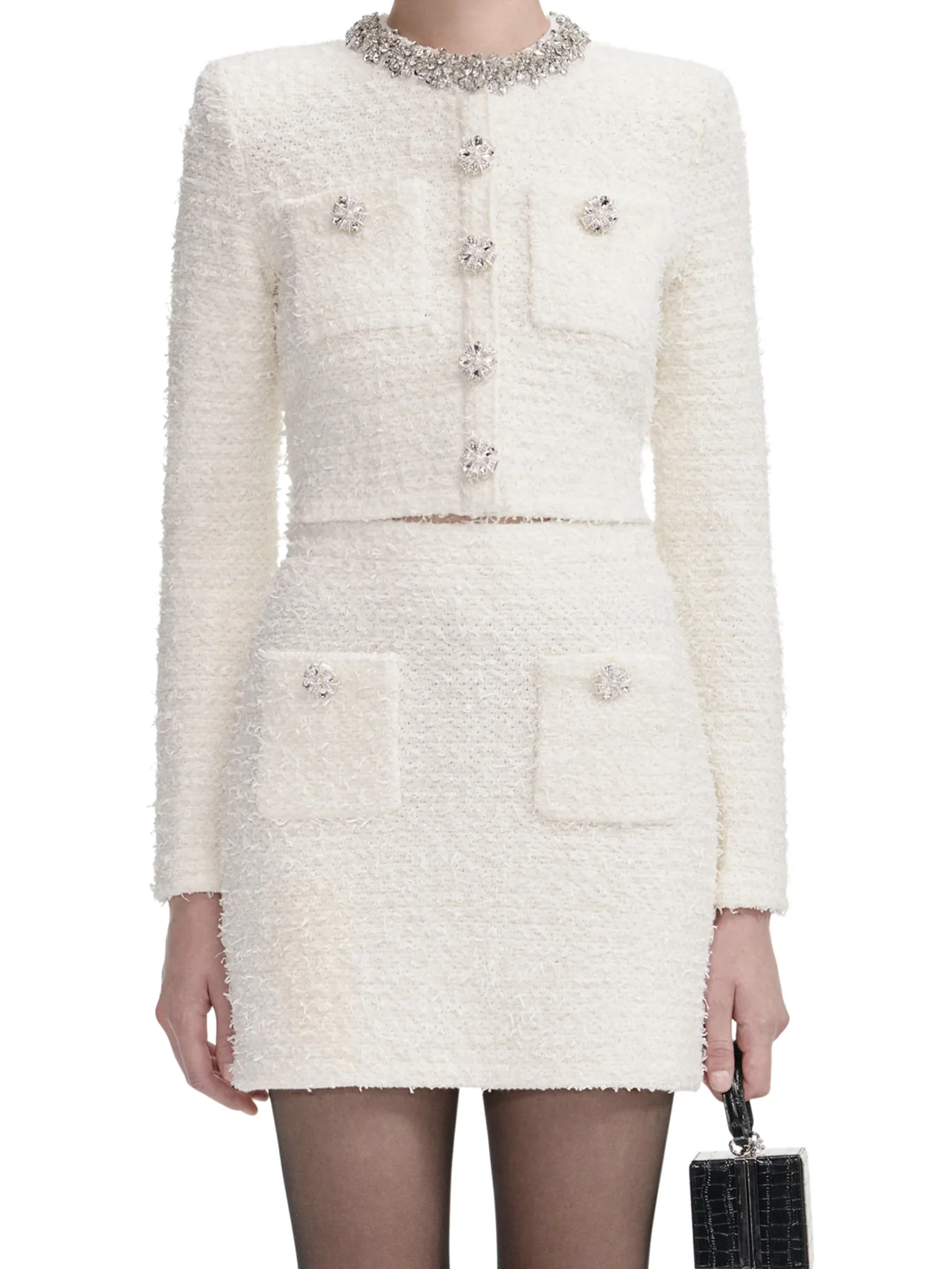 TEXTURED KNIT MINI SKIRT - Image 3