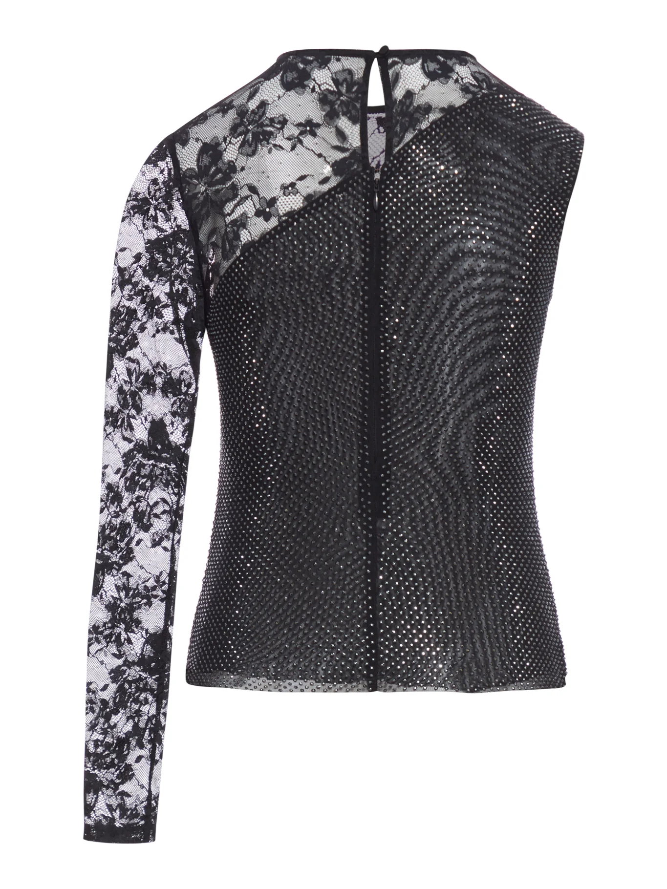 TOP WITH RHINESTONE AND LACE SLEEVES - Image 6