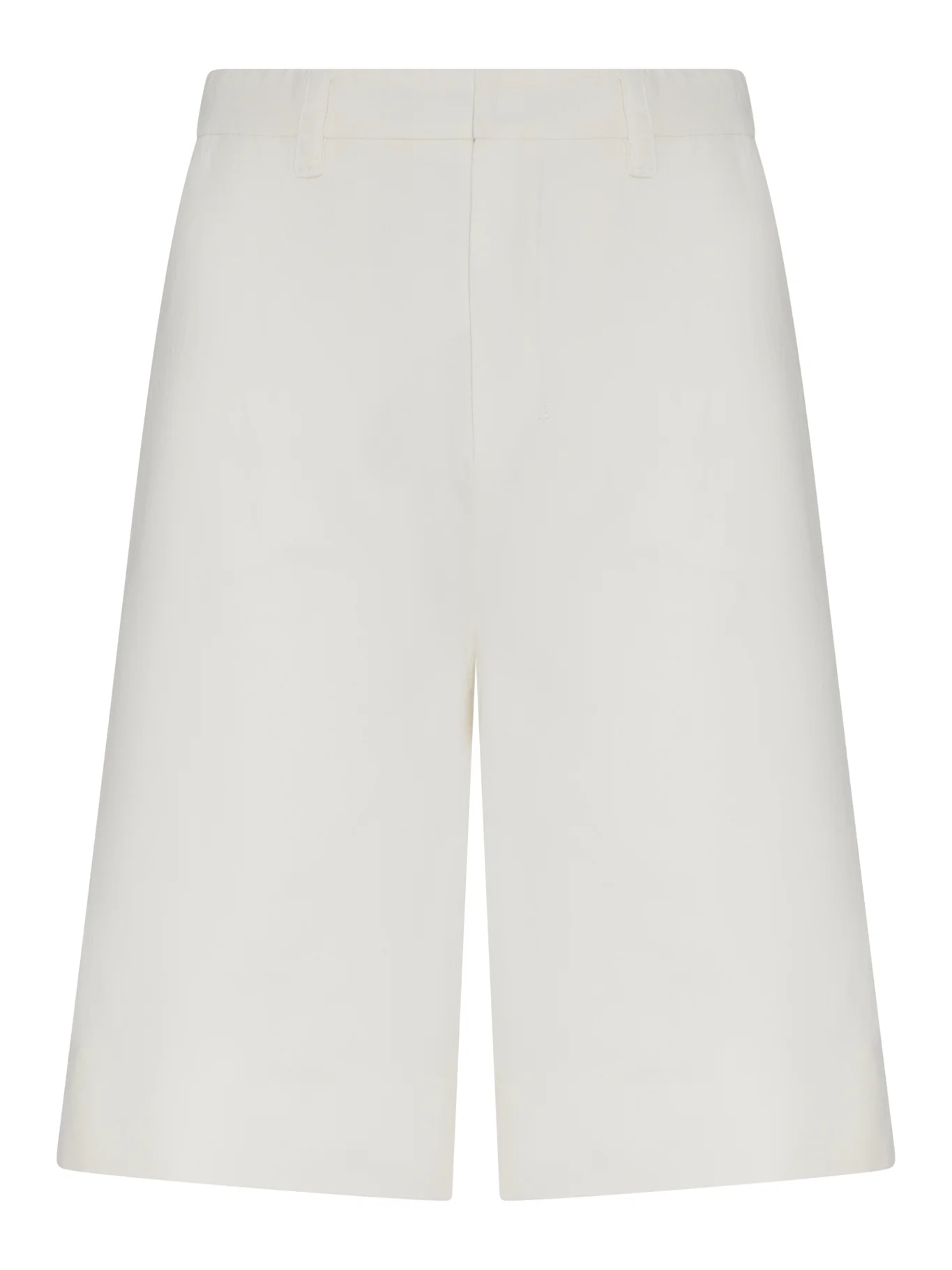 COTTON AND LINEN DRILL BERMUDA SHORTS