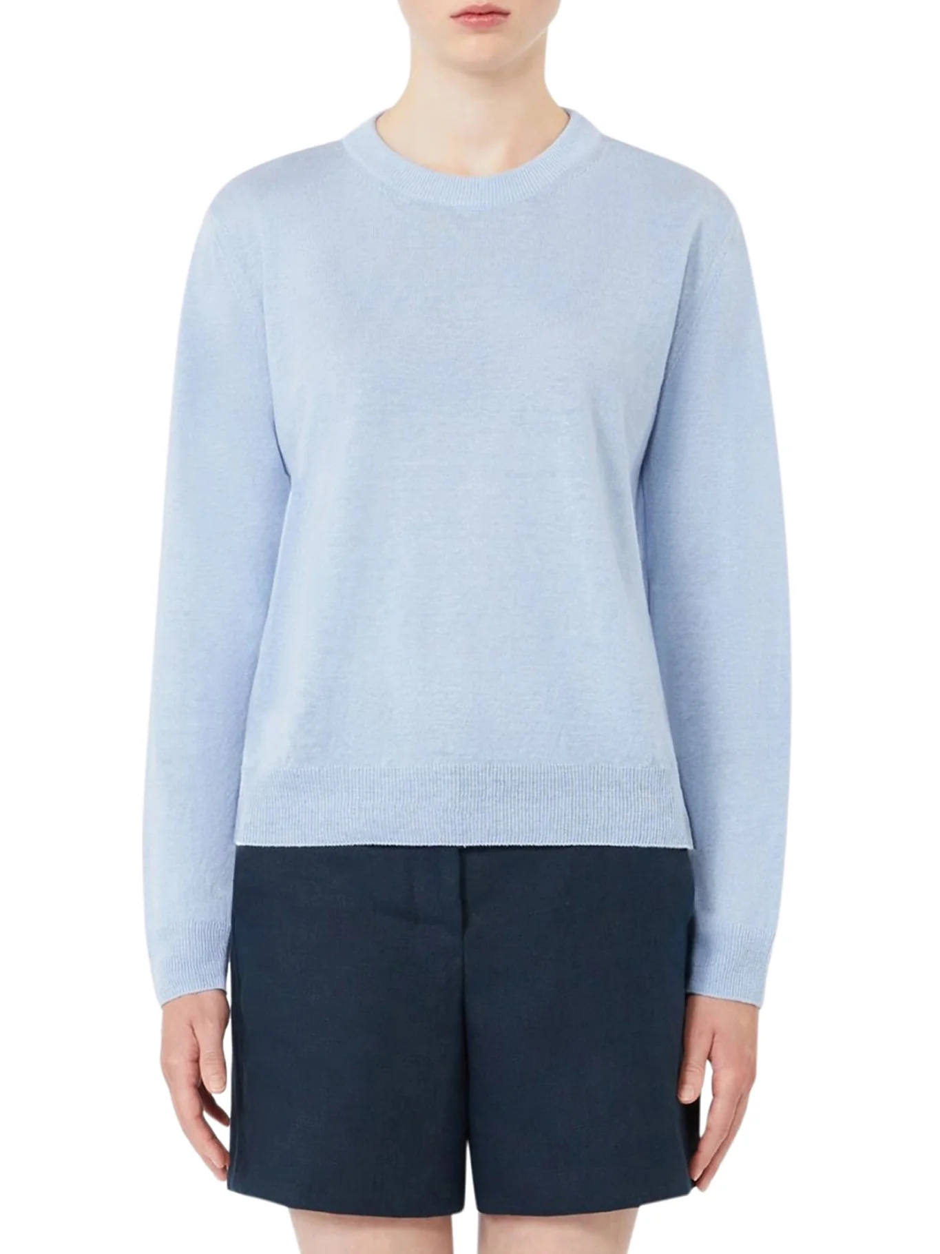 CREW NECK SWEATER IN LINEN YARN - Image 3