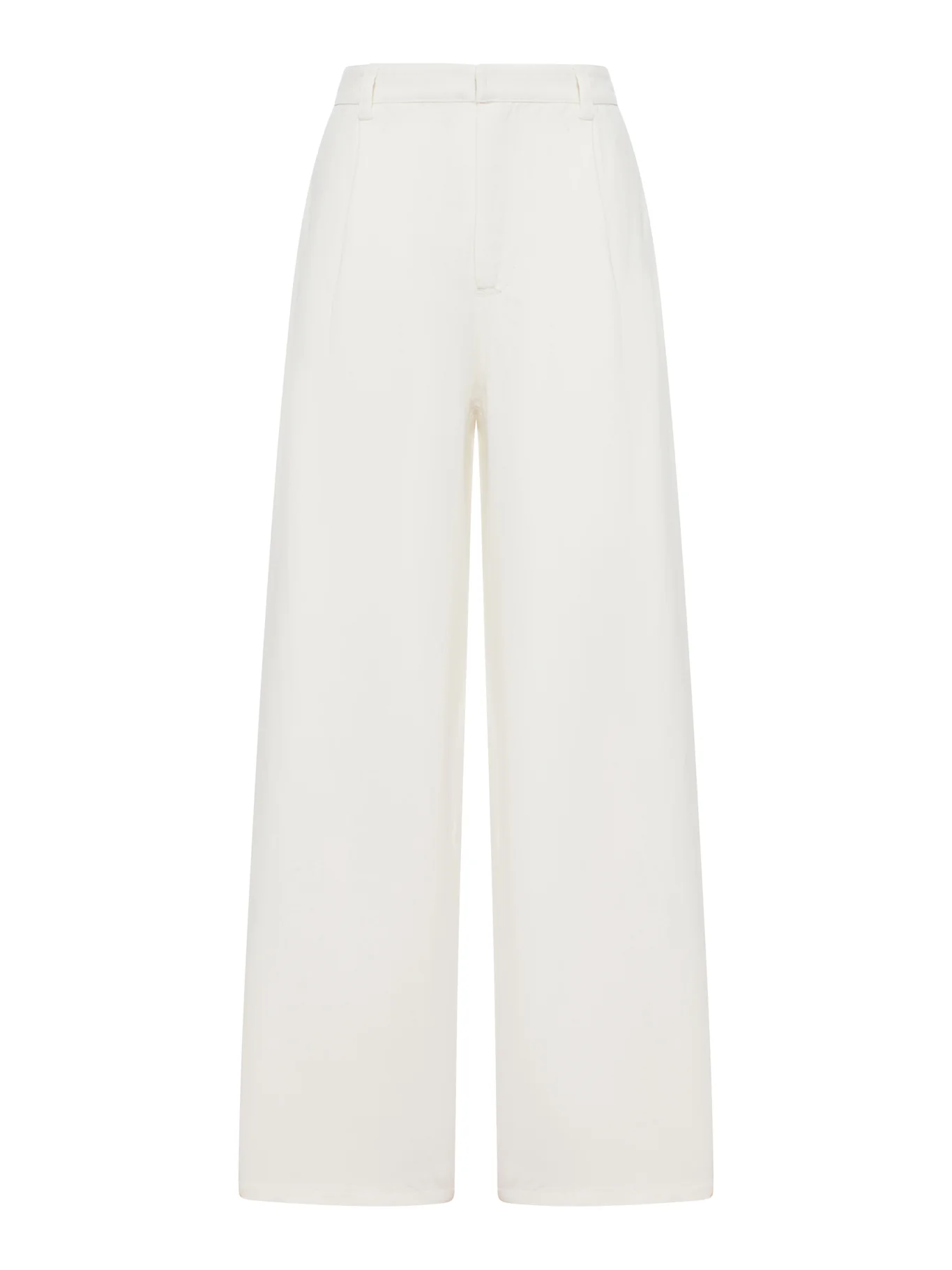 WIDE COTTON AND LINEN TROUSERS