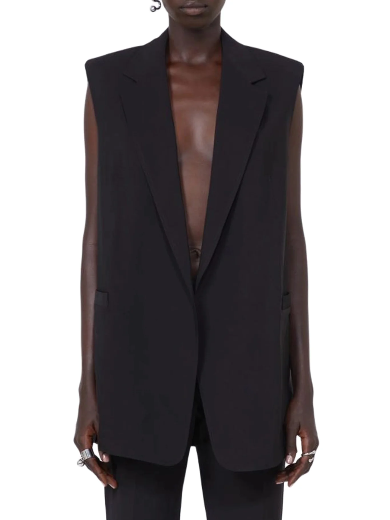OVERSIZED VEST IN WASHED VISCOSE - Image 3