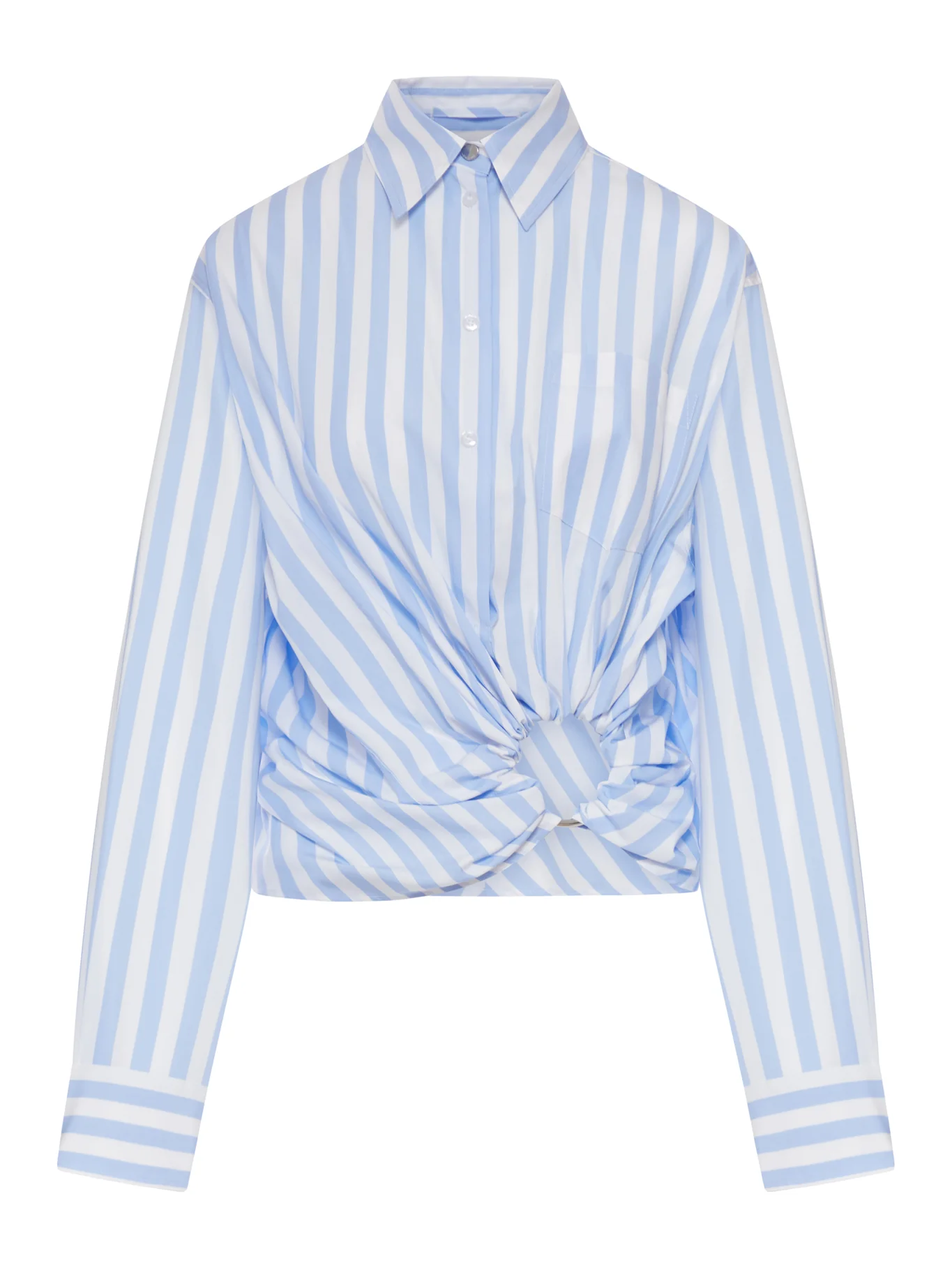PALMIZI CROPPED COTTON SHIRT WITH FRONT KNOT