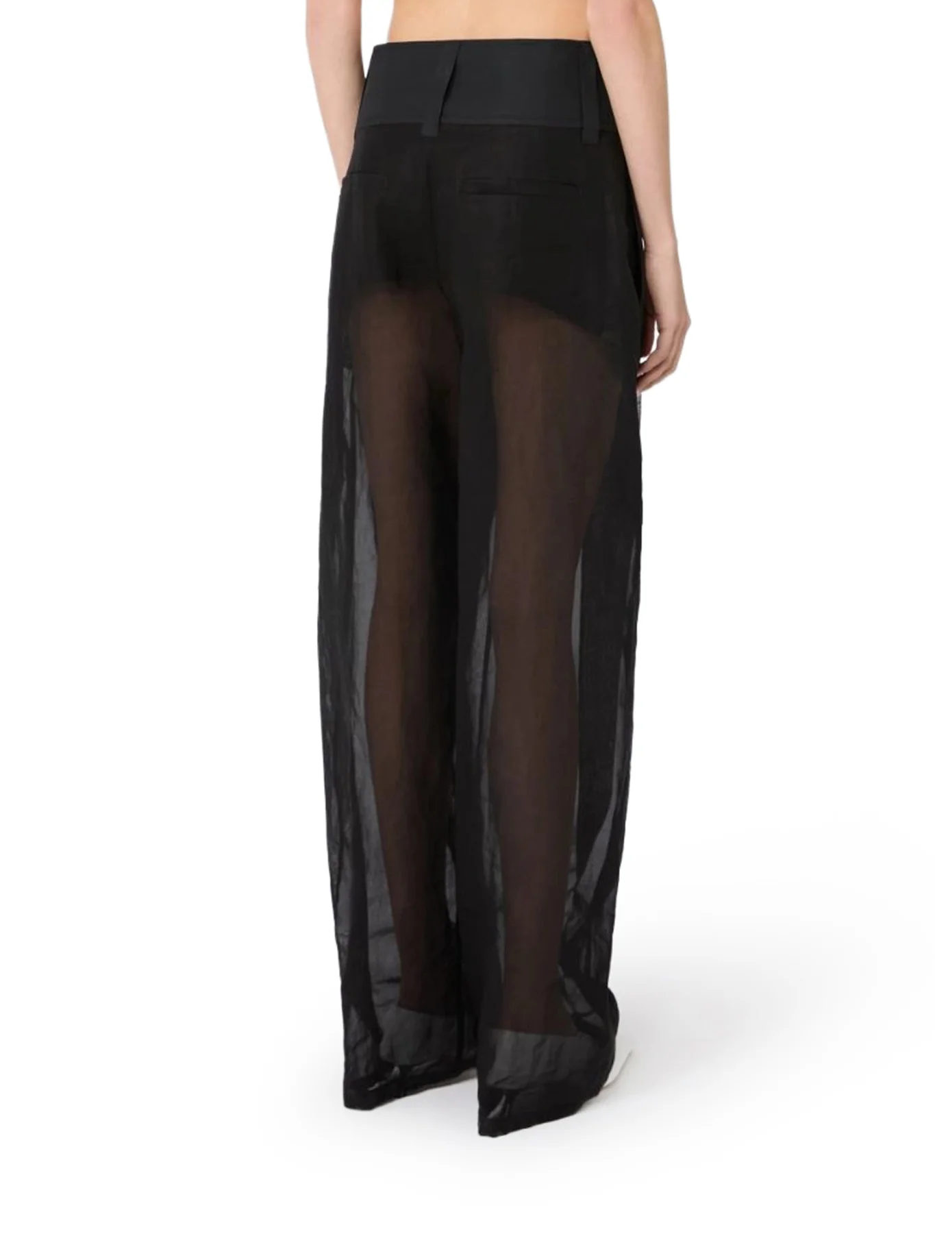WIDE-LEG TROUSERS IN ORGANZA COTTON VOILE - Image 4