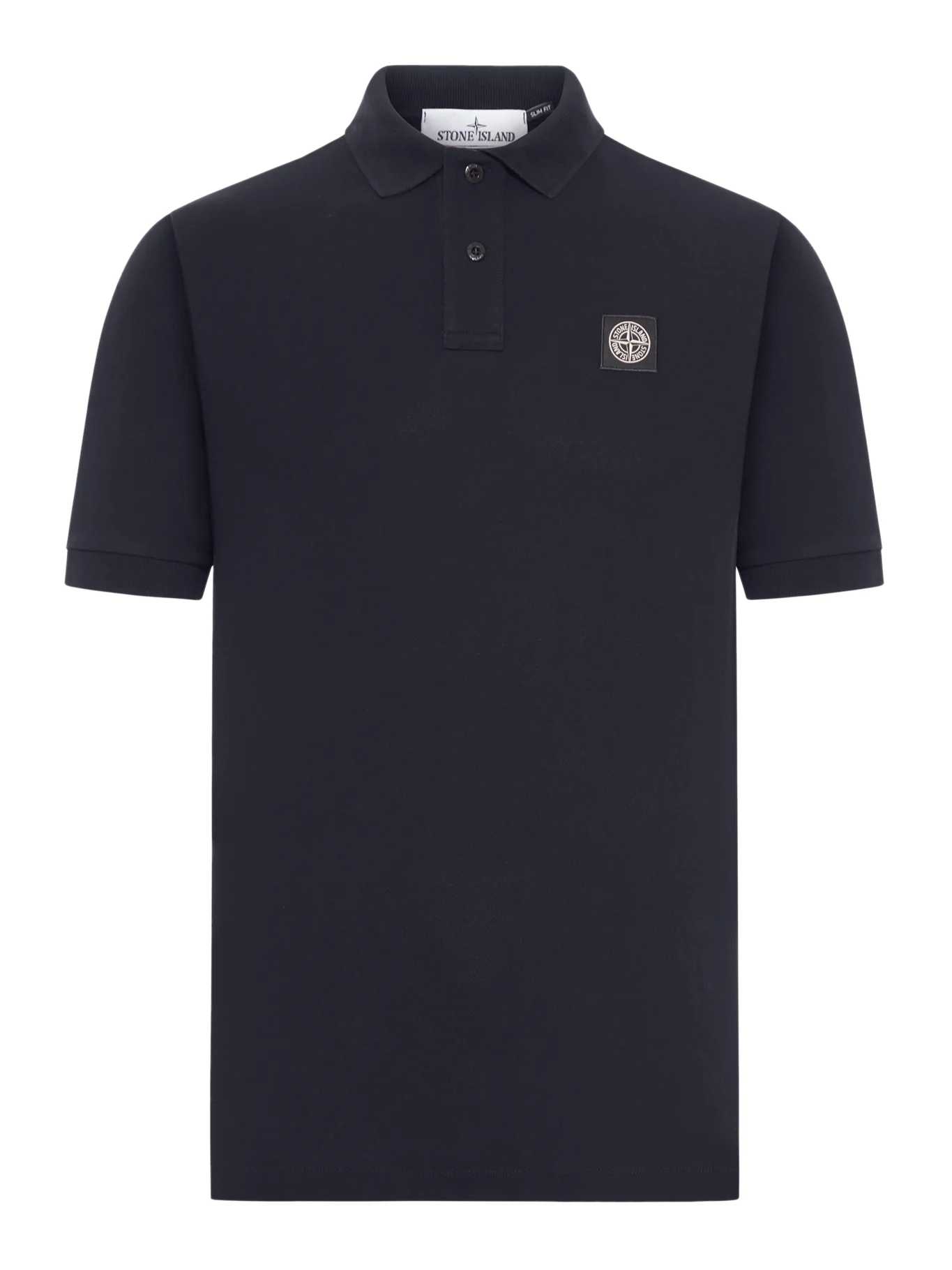 BLUE NAVY COTTON POLO SHIRT WITH LOGO PATCH