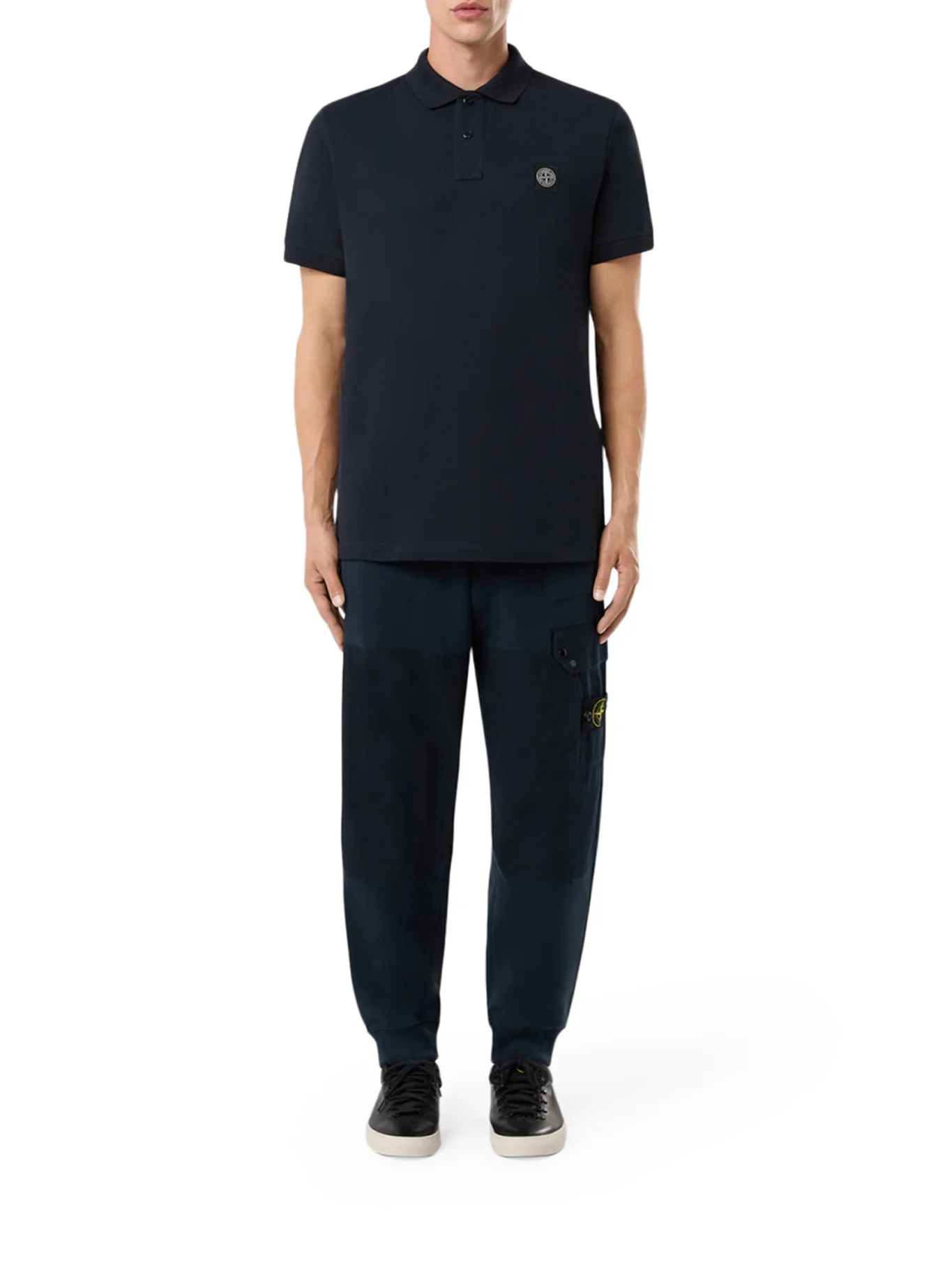 COTTON POLO WITH LOGO PATCH - Image 2