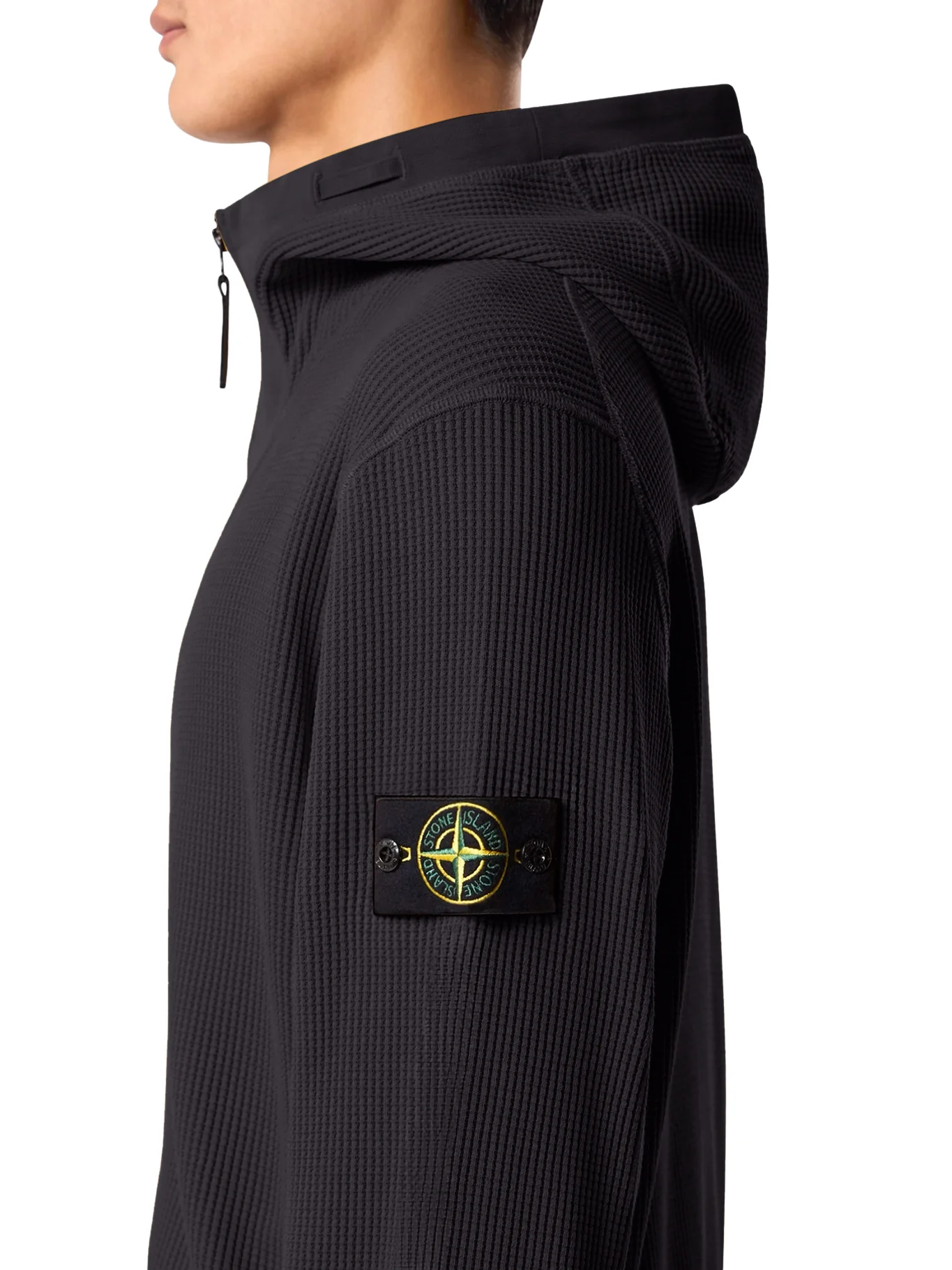 COTTON ZIP-UP SWEATER WITH HOOD AND GHOST BADGE - Image 5