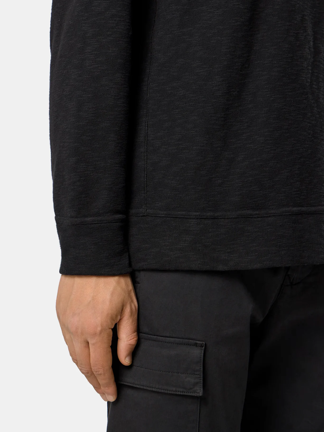 CREW NECK COTTON SWEATSHIRT WITH SIDE INLAYS - Image 5