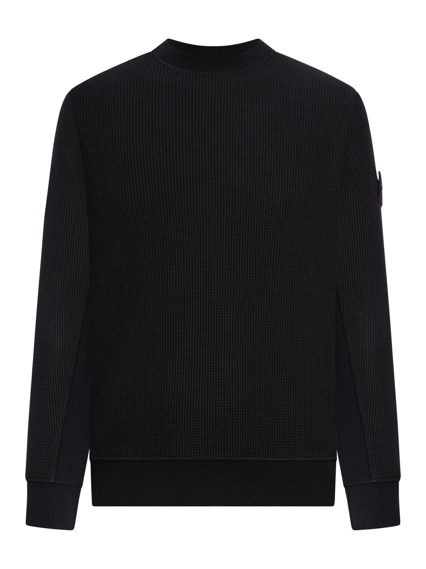 CREW NECK SWEATSHIRT IN ORGANIC COTTON WITH HONEYCOMB WORKMANSHIP