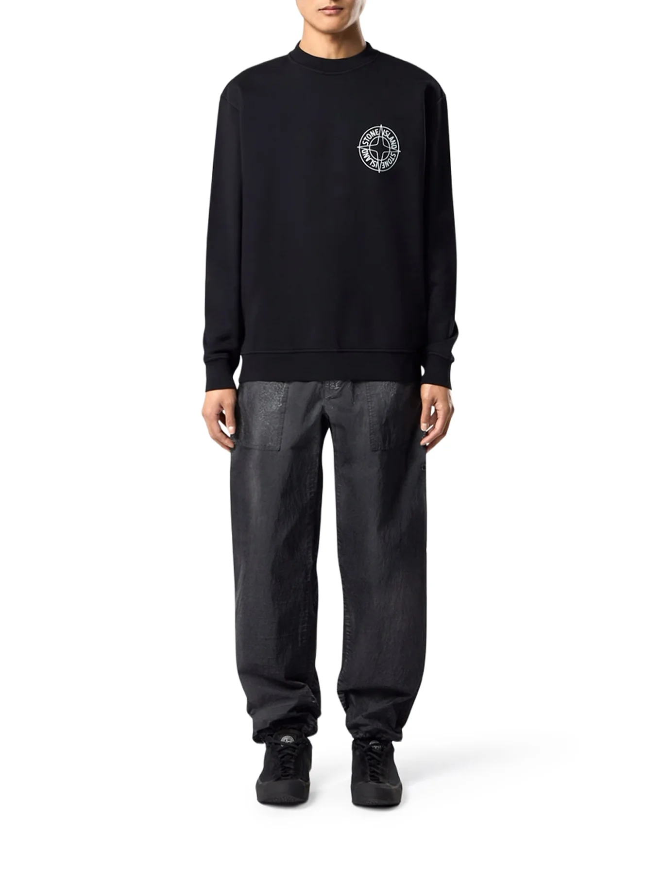 CREW NECK SWEATSHIRT WITH "OUTLINE COMPASS" PRINT - Image 2