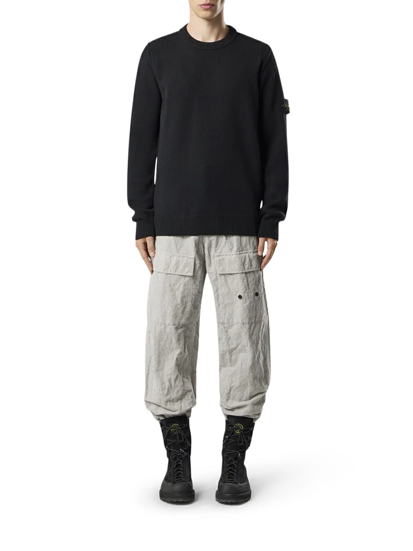 MELANGE EFFECT SWEATER WITH COMPASS LOGO - Image 2