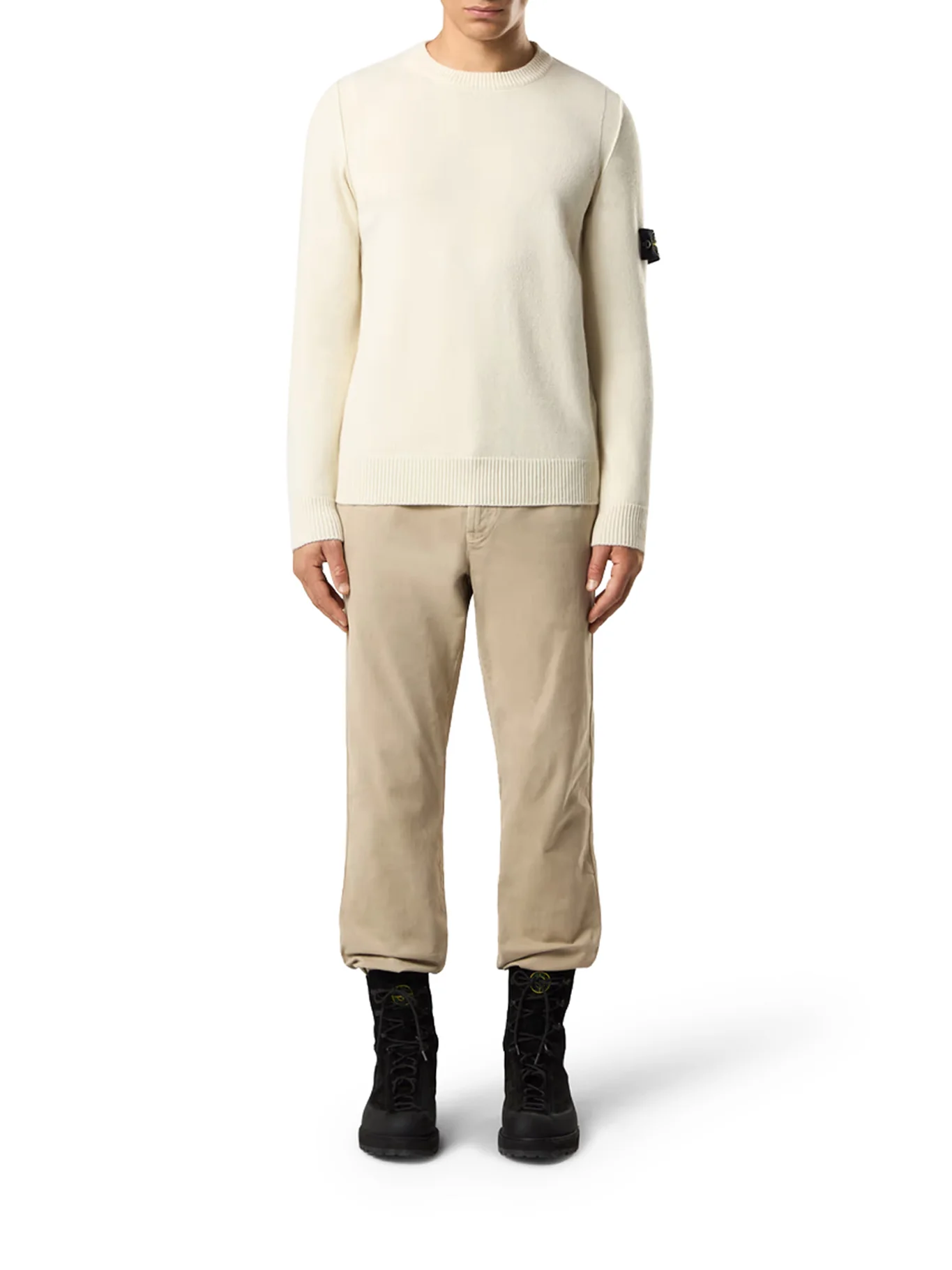 MELANGE EFFECT SWEATER WITH COMPASS LOGO - Image 2
