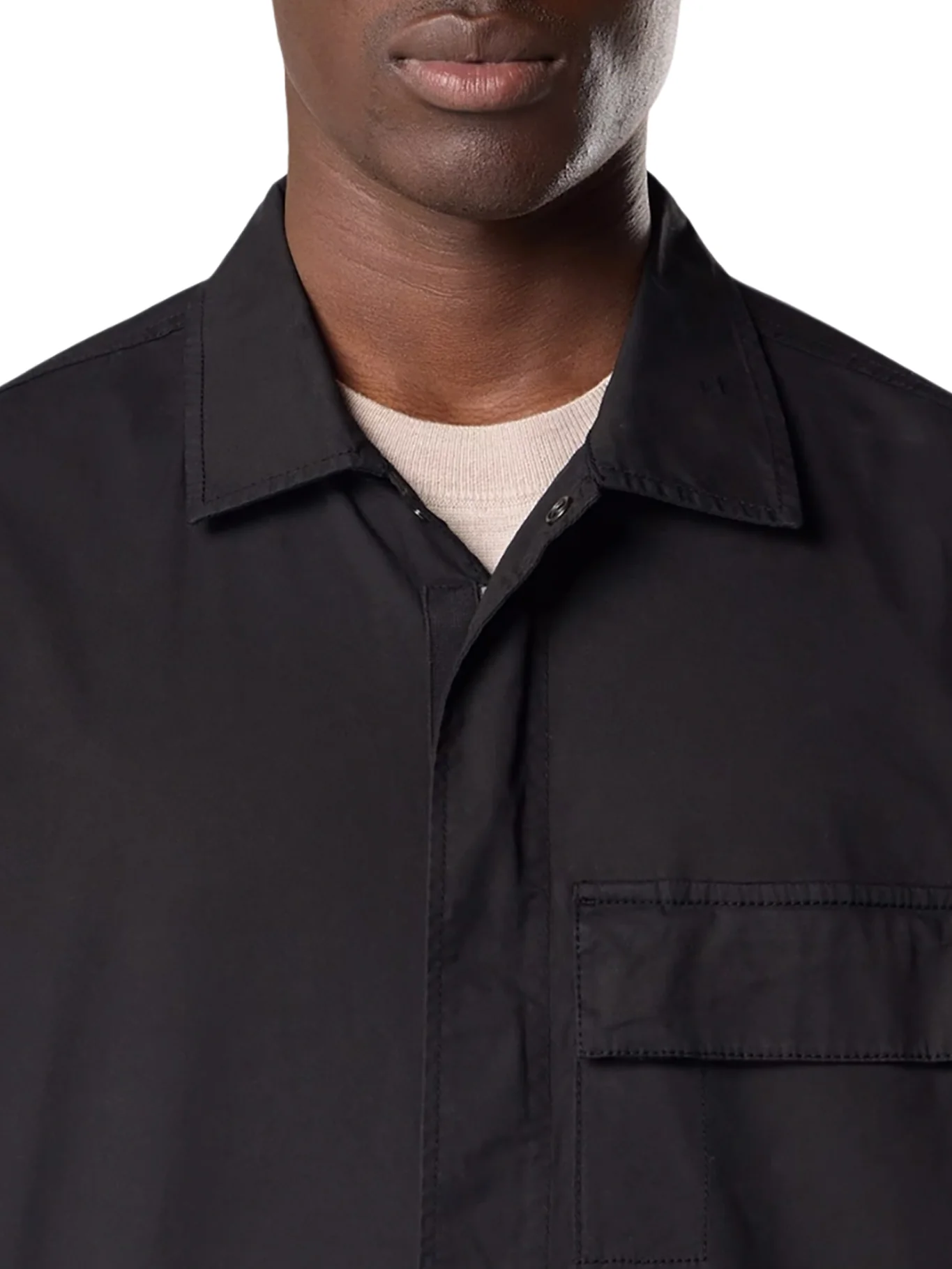 SHORT-SLEEVED SHIRT IN STRETCH ORGANIC COTTON TWILL - Image 5