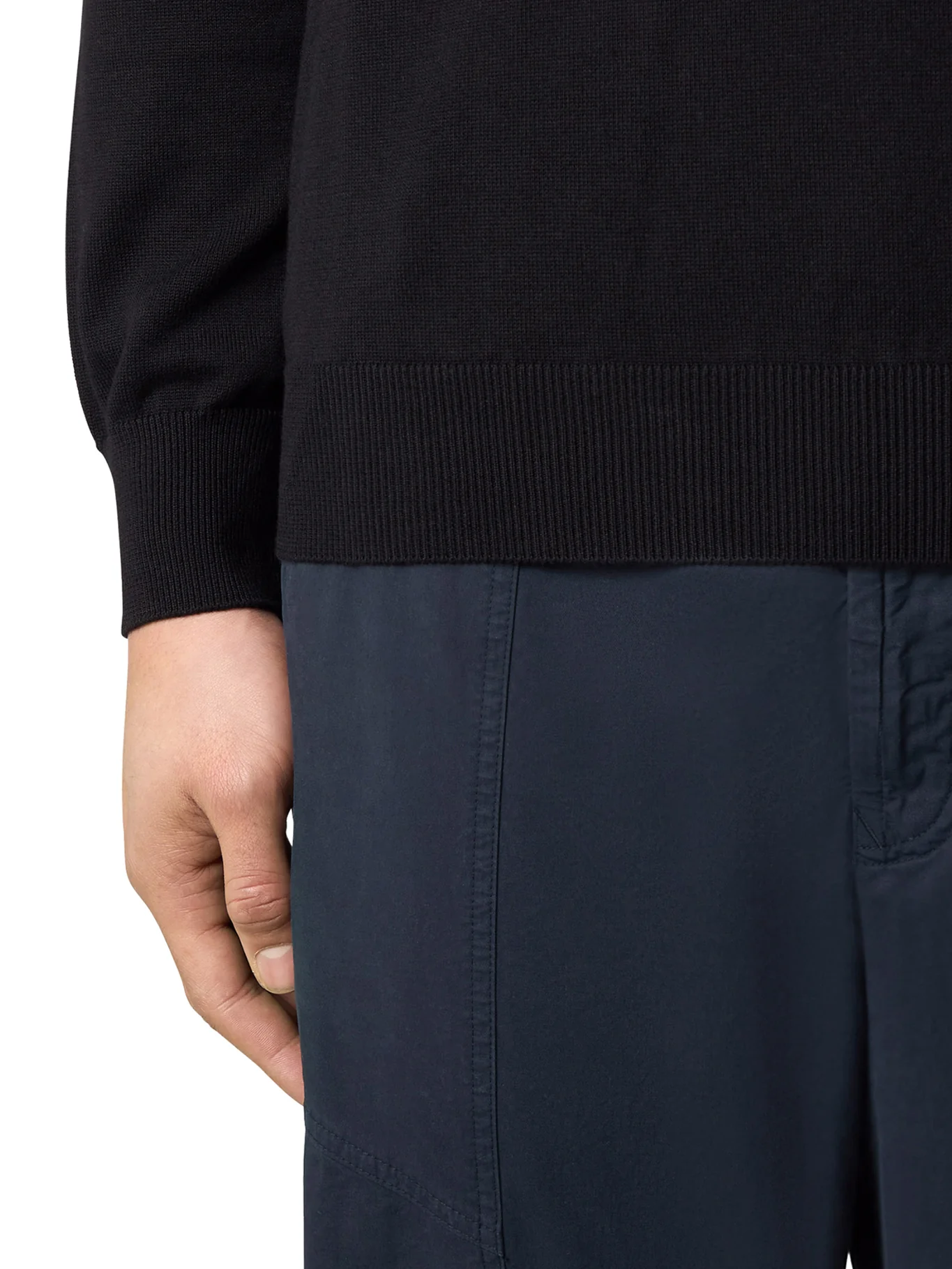 STONE ISLAND CREW NECK SWEATER WITH BADGE BLACK - Image 6