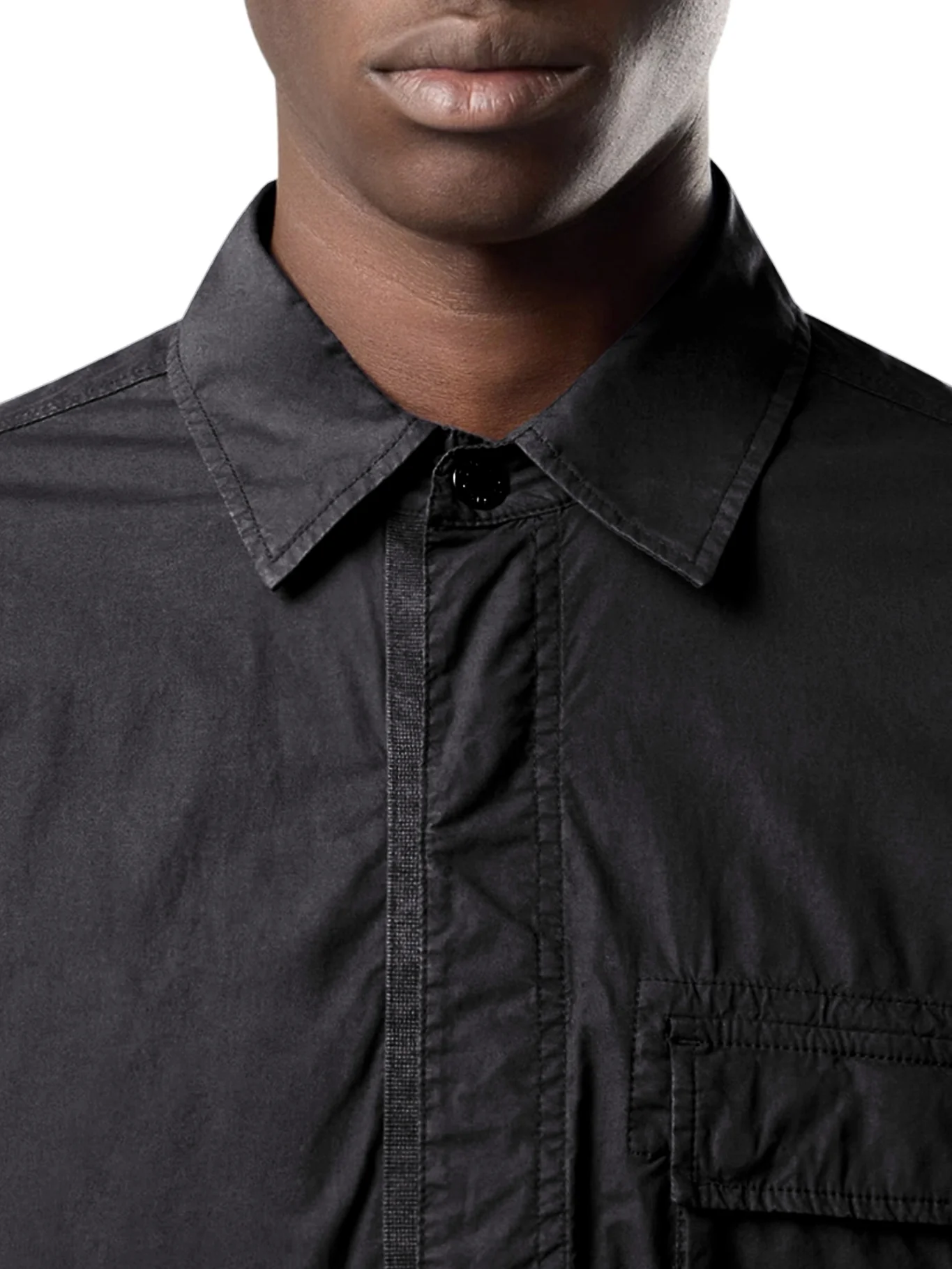STRETCH COTTON CANVAS OVERSHIRT WITH FLAP POCKET ON THE CHEST - Image 5
