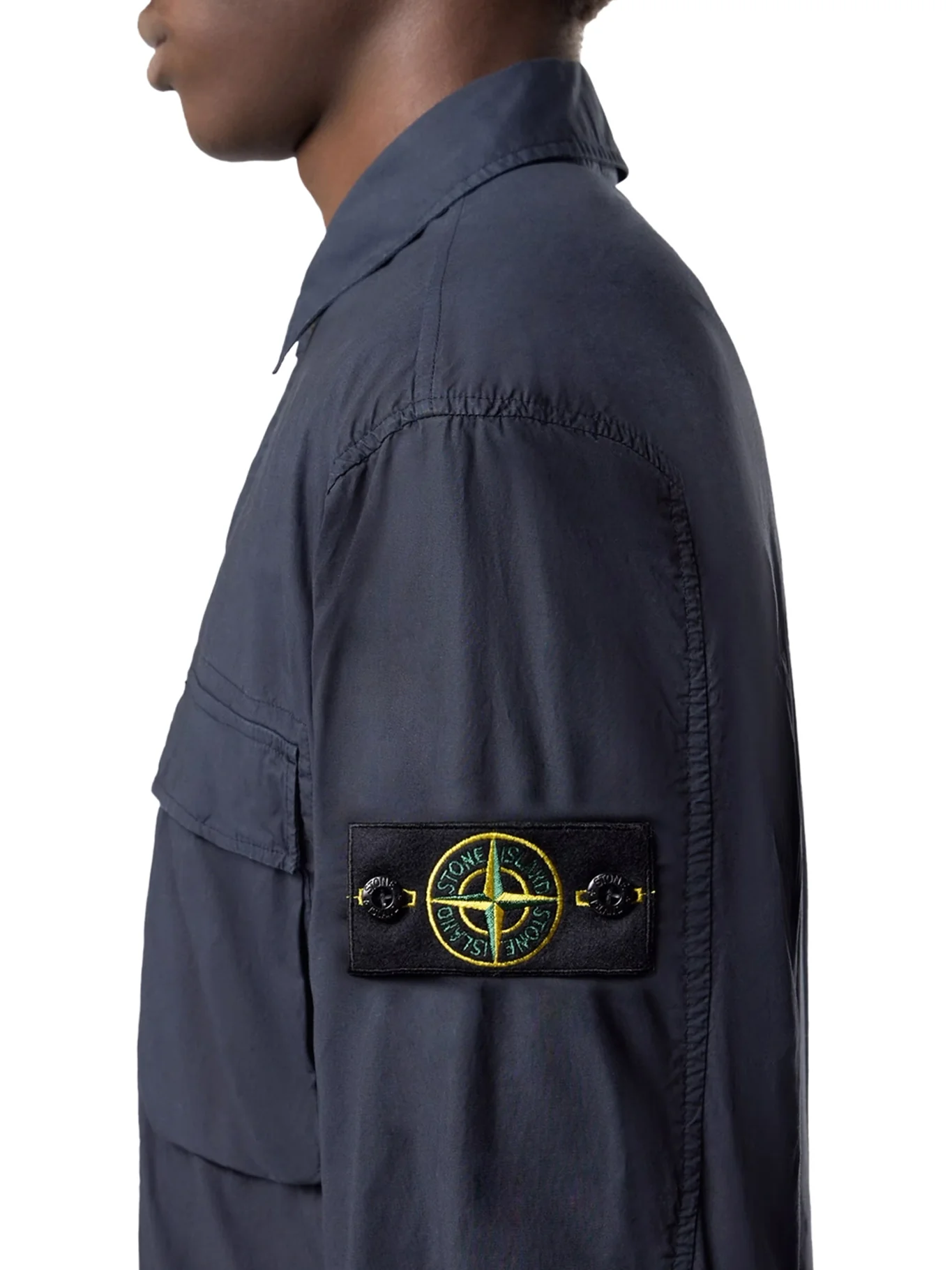 STRETCH COTTON CANVAS OVERSHIRT WITH FLAP POCKET ON THE CHEST - Image 4