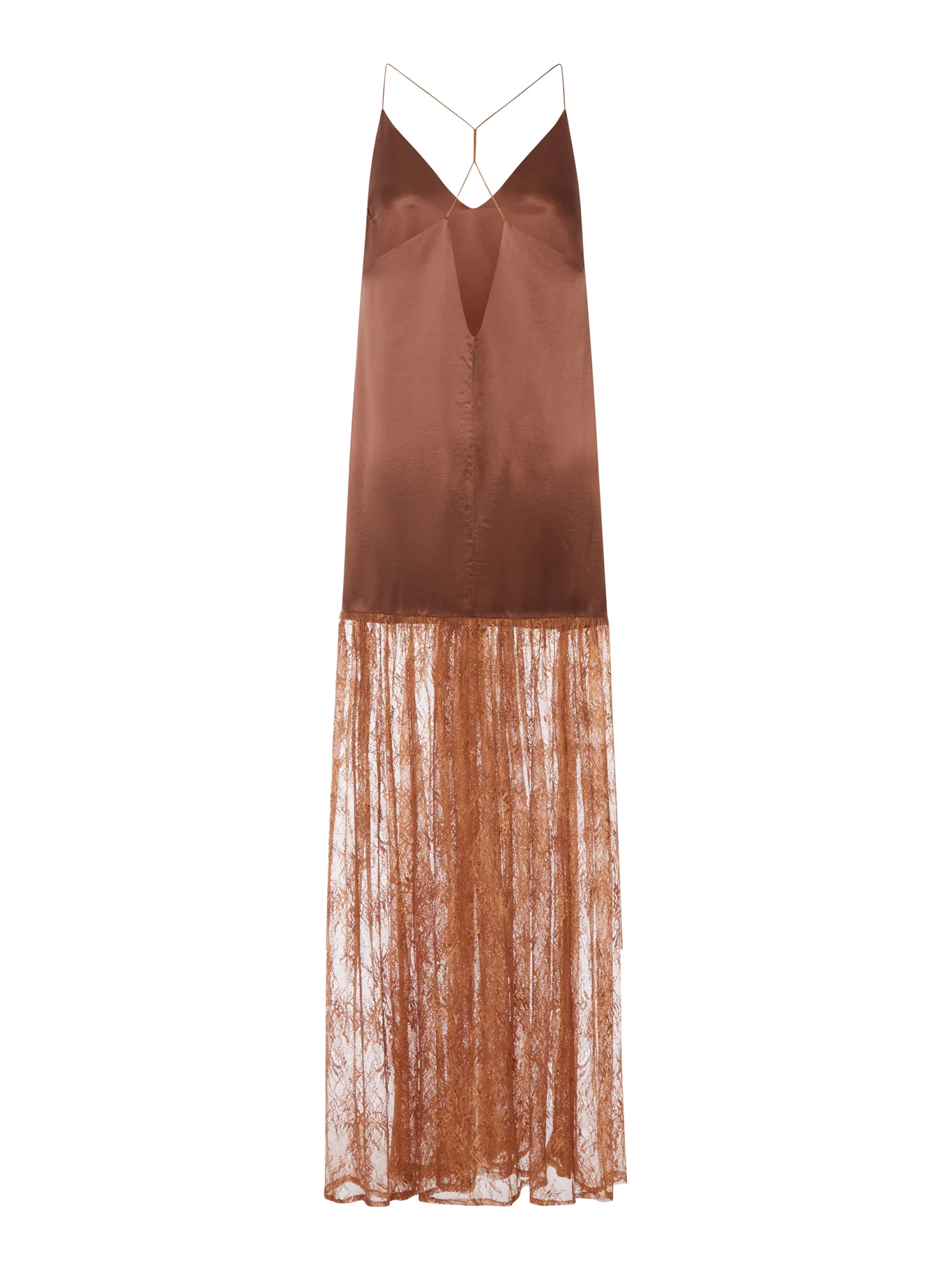 SILK DRESS WITH LACE INSERT - Image 2