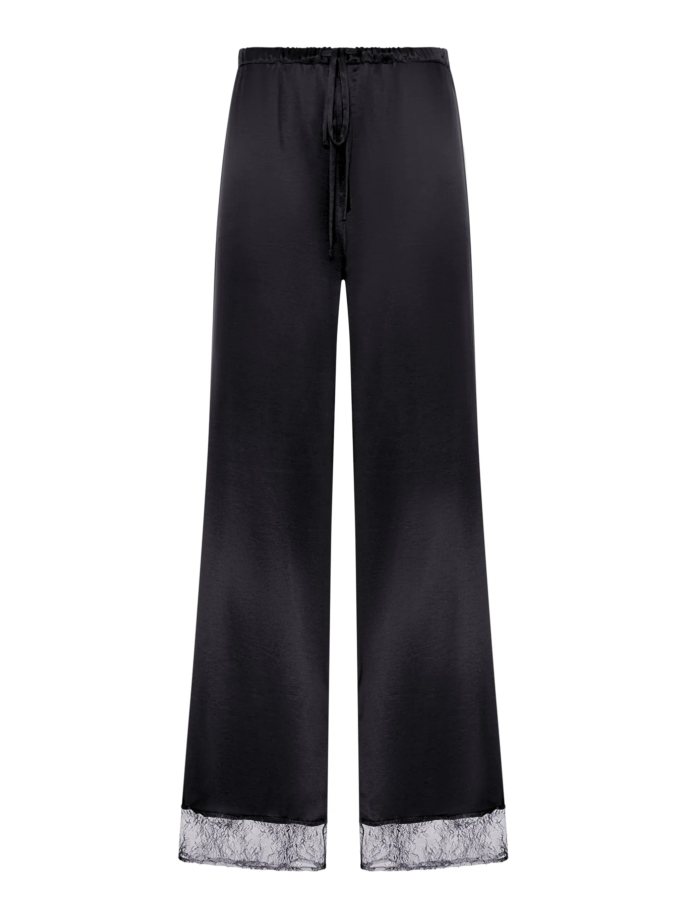 SILK PALAZZO TROUSERS WITH LACE DETAIL