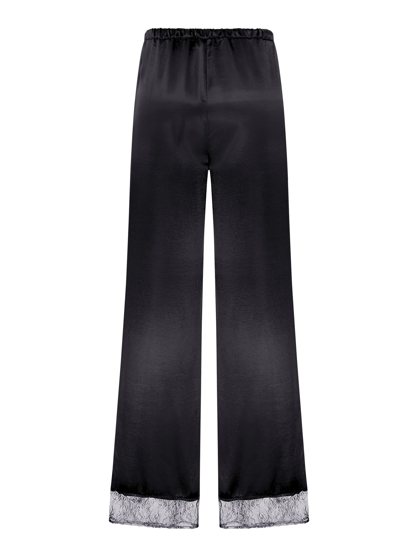 SILK PALAZZO TROUSERS WITH LACE DETAIL - Image 2
