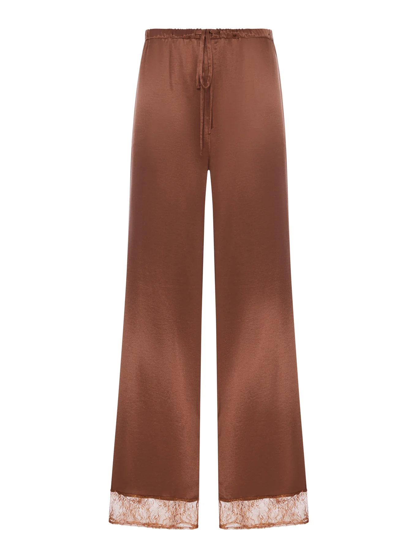 SILK PALAZZO TROUSERS WITH LACE DETAIL