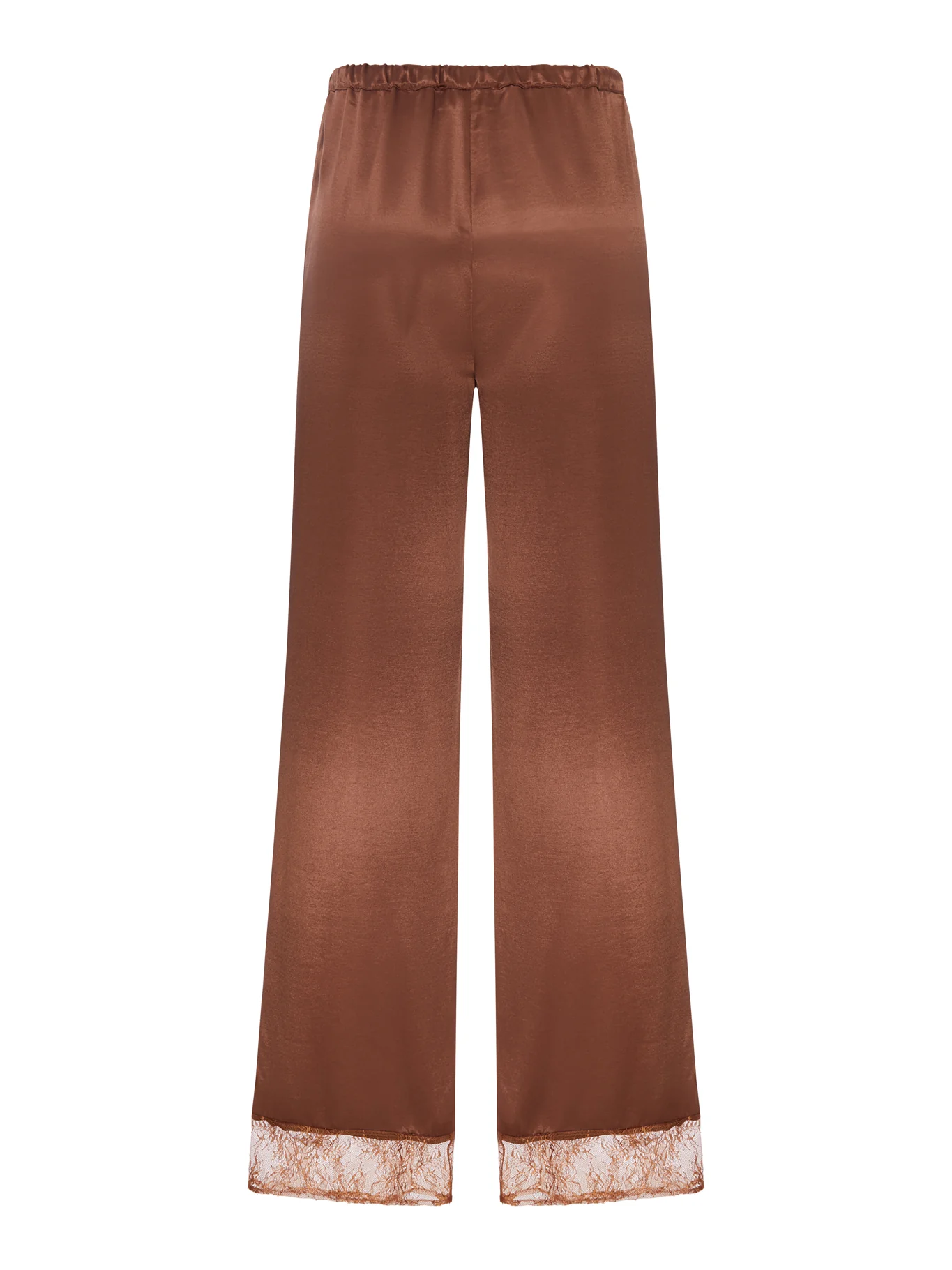 SILK PALAZZO TROUSERS WITH LACE DETAIL - Image 2
