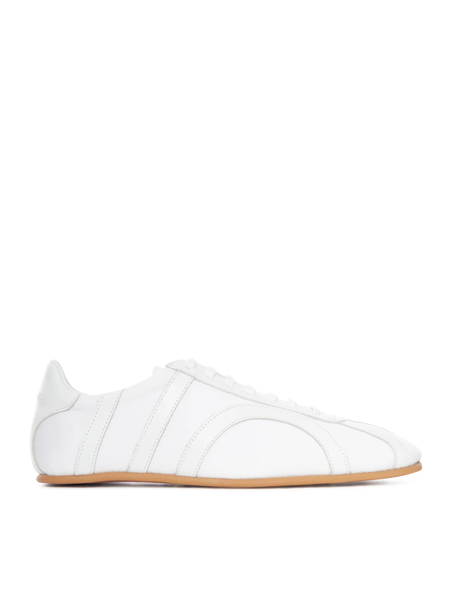 COTTON CANVAS SNEAKERS WITH LEATHER INSERTS