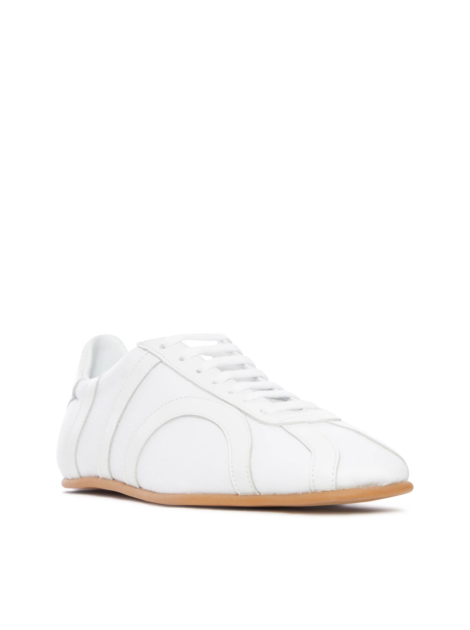 COTTON CANVAS SNEAKERS WITH LEATHER INSERTS - Image 2