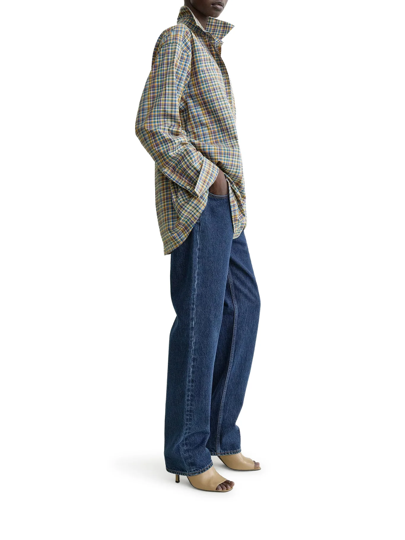 CLASSIC BLUE AND ORANGE CHECKED COTTON SHIRT - Image 5