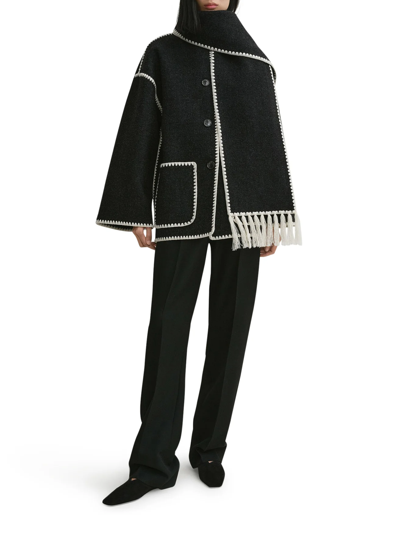 WOOL JACKET WITH SCARF - Image 2