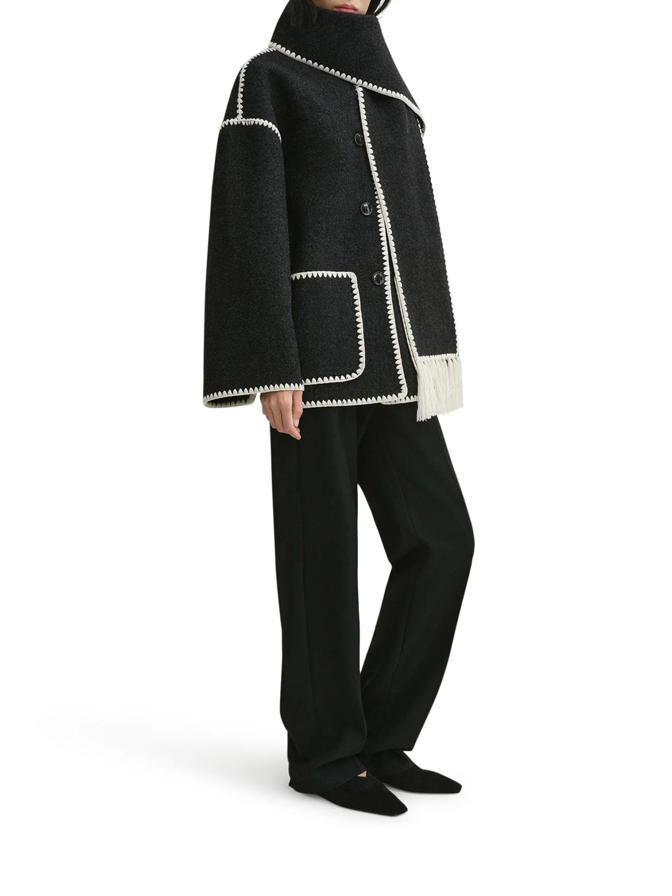 WOOL JACKET WITH SCARF - Image 3