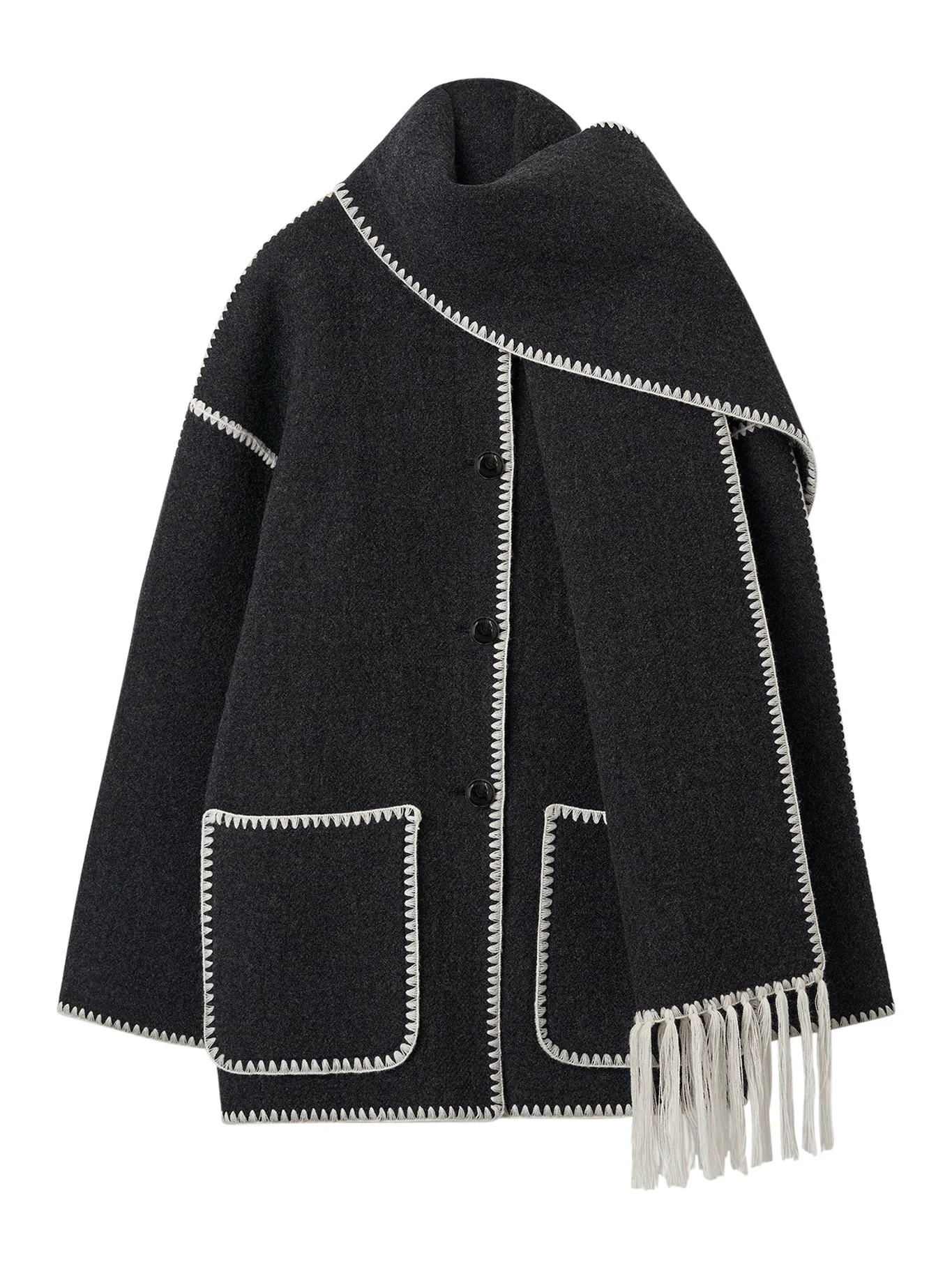 WOOL JACKET WITH SCARF - Image 6