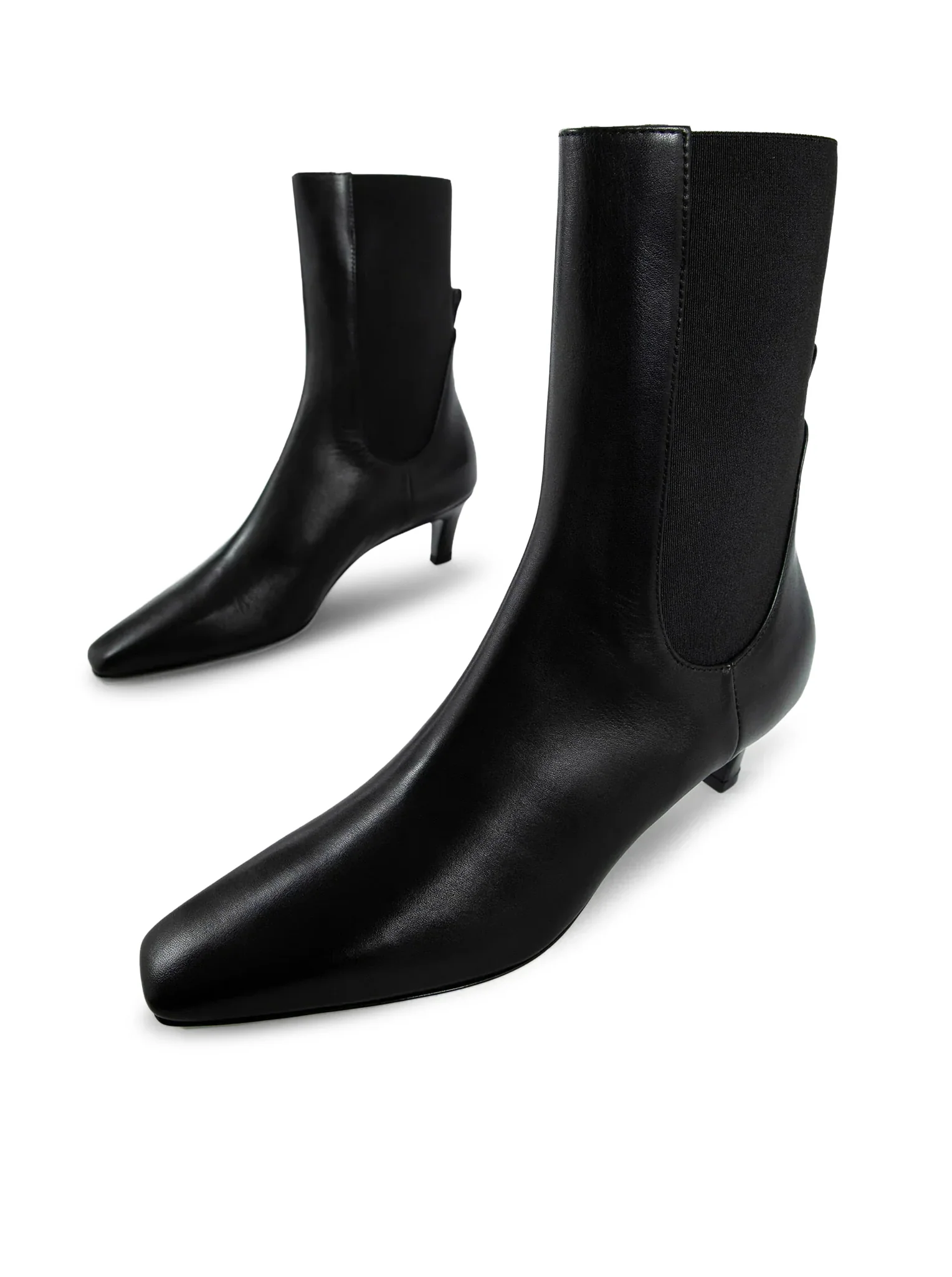LEATHER MID-HEEL BOOTS - Image 4