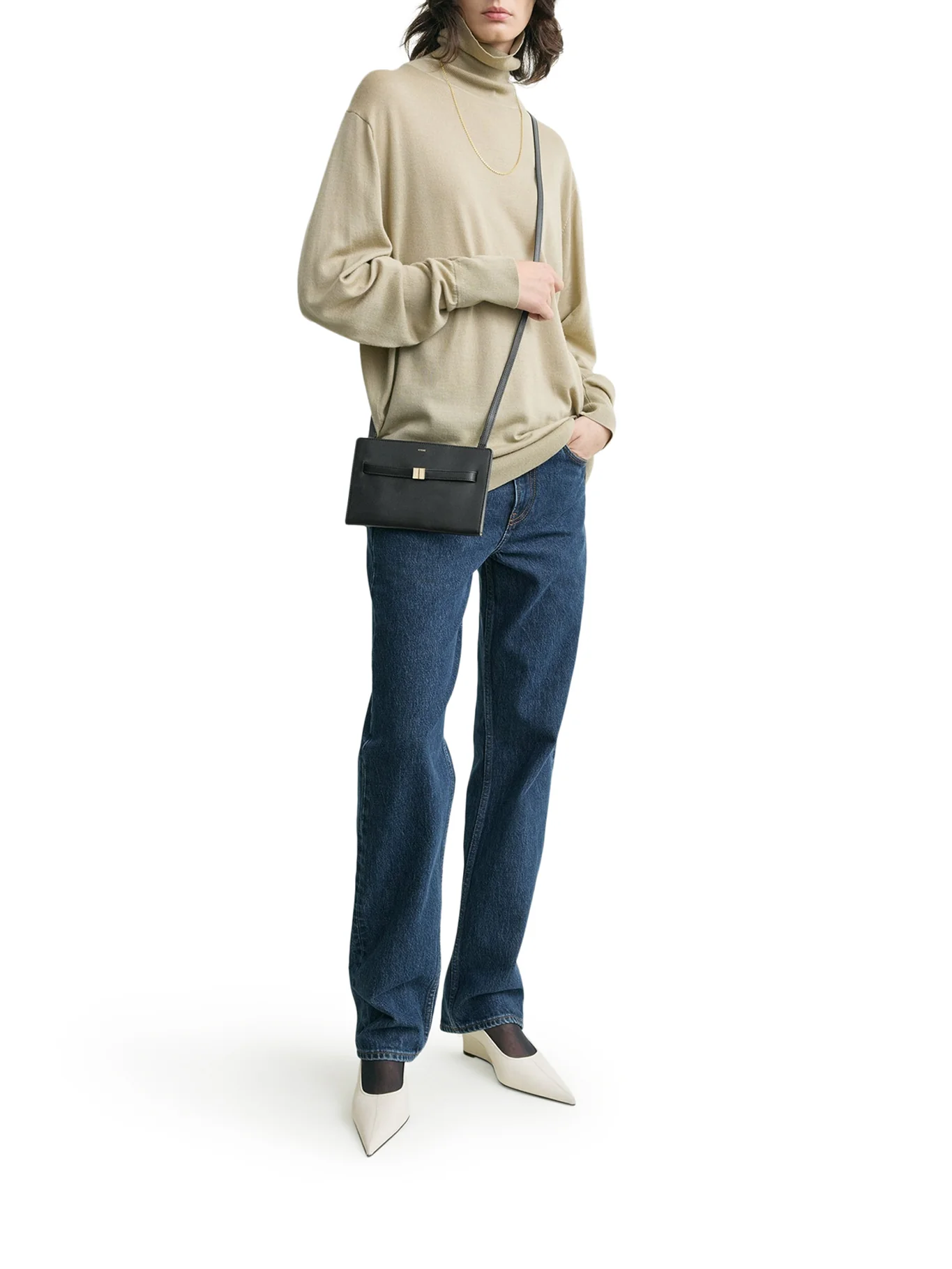 LEATHER SHOULDER BAG WITH BELT - Image 2