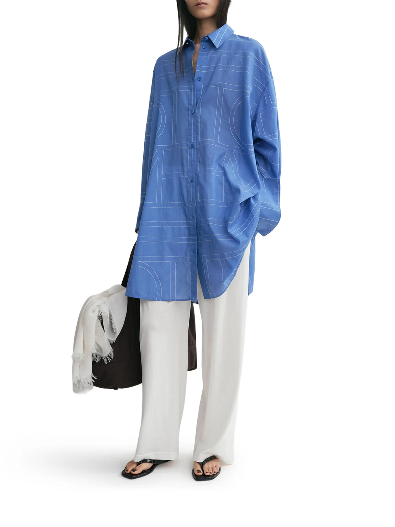LONG MONOGRAM SHIRT IN COTTON BLEND - Image 2