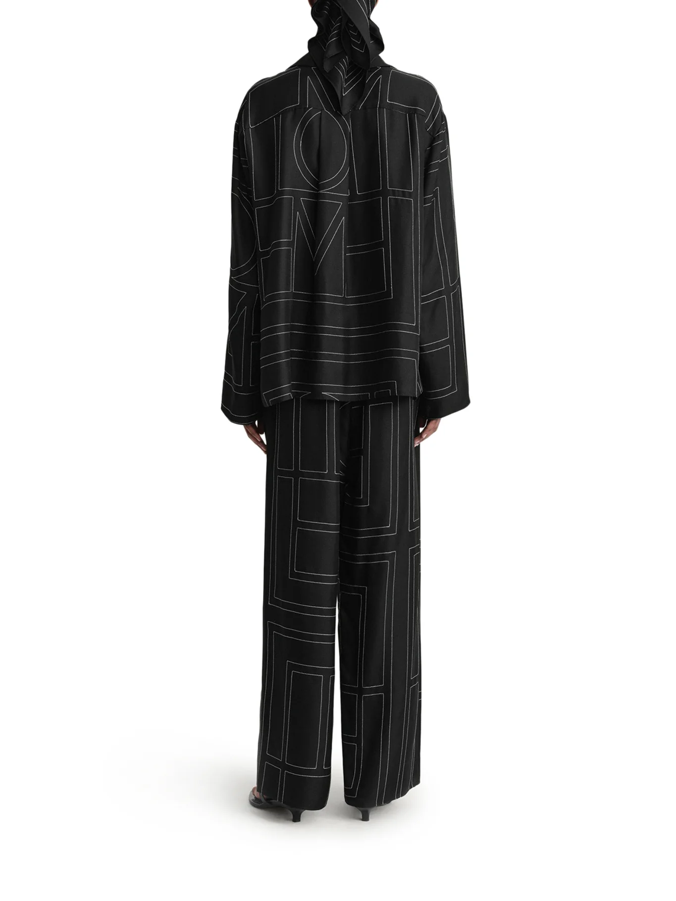 SILK TROUSERS WITH MONOGRAM - Image 4