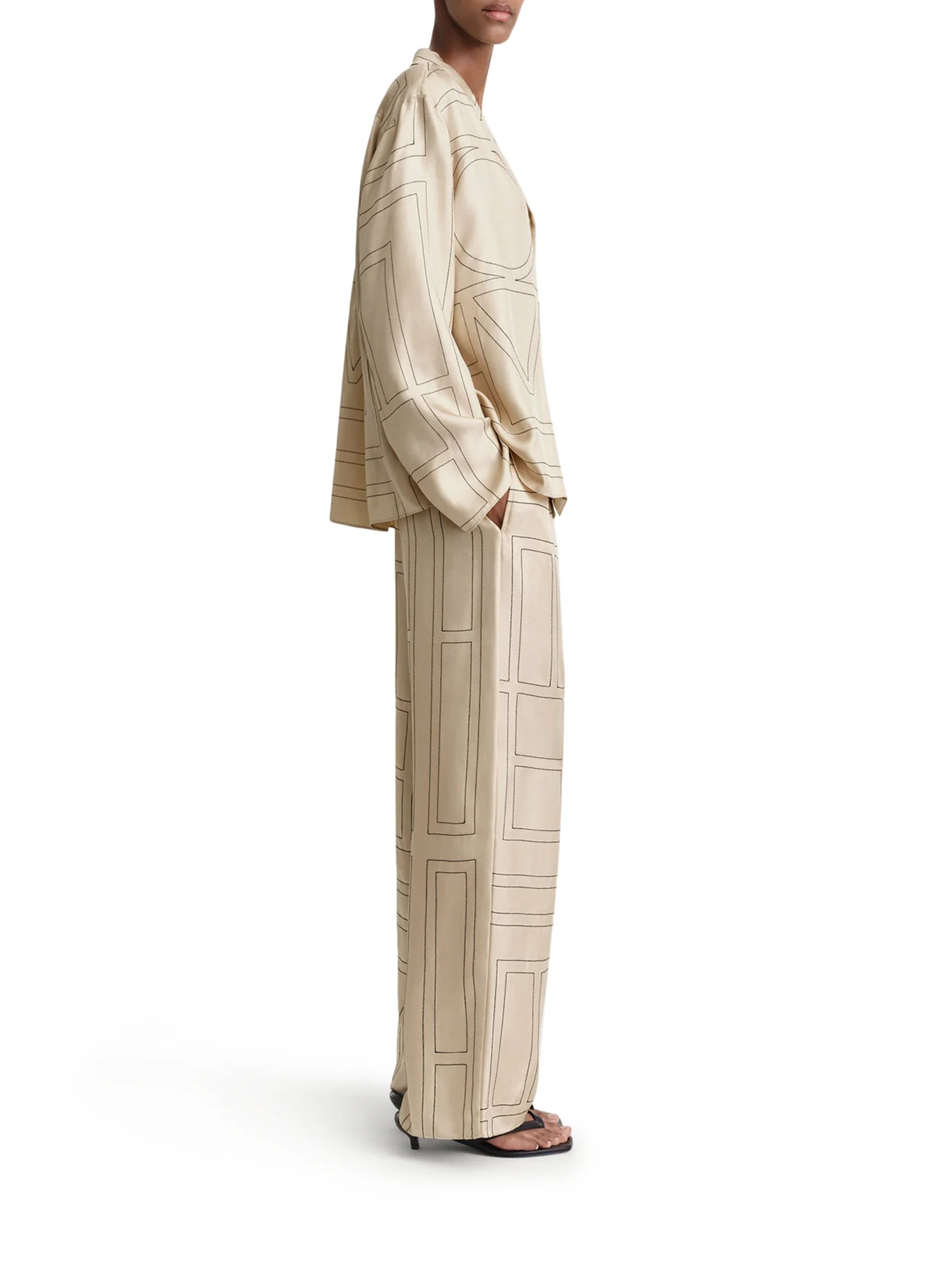 SILK TROUSERS WITH MONOGRAM - Image 3