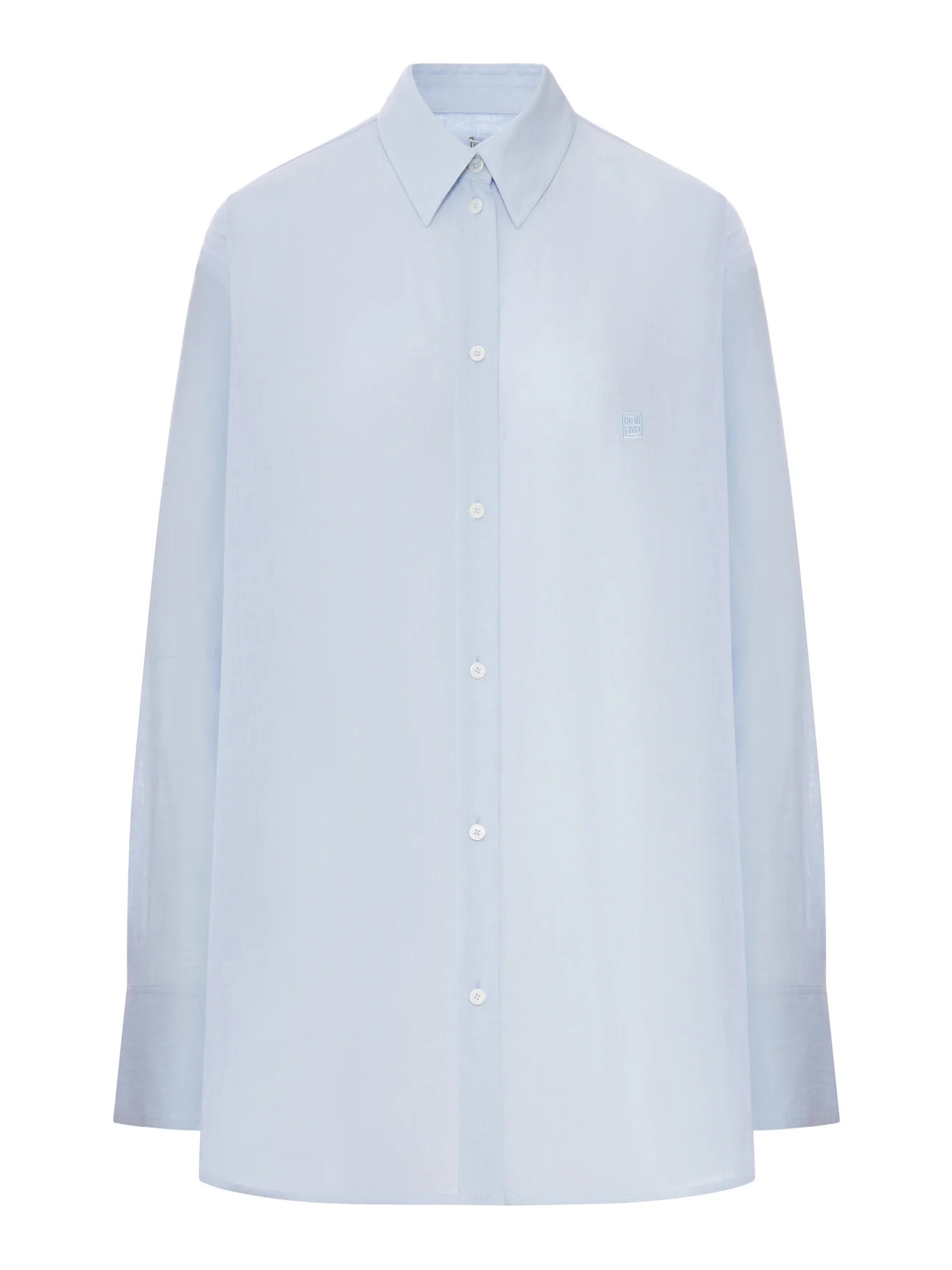 OVERSIZED SKY COTTON AND LINEN BLEND SHIRT