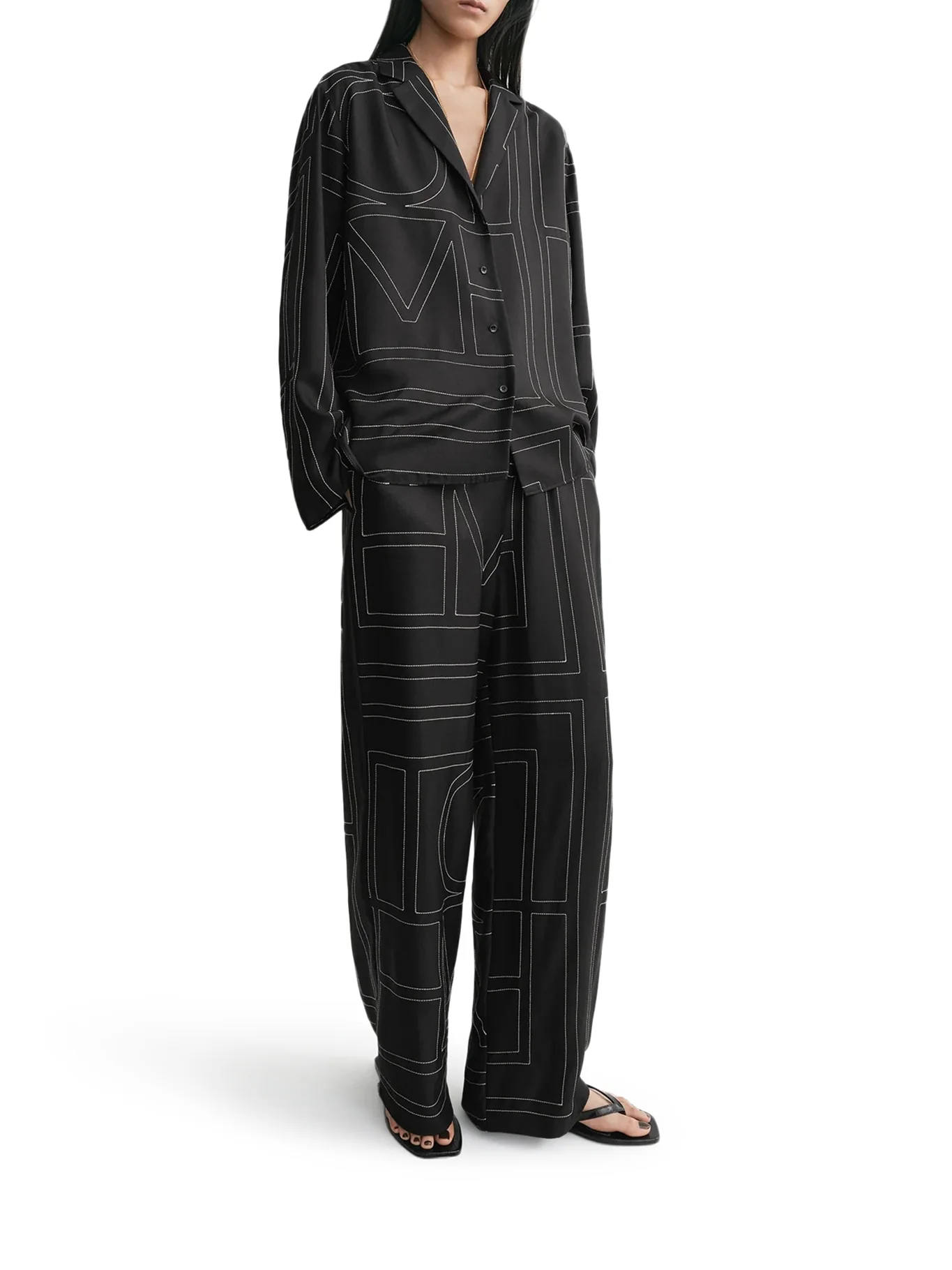 SILK SHIRT WITH MONOGRAM EMBROIDERY - Image 3