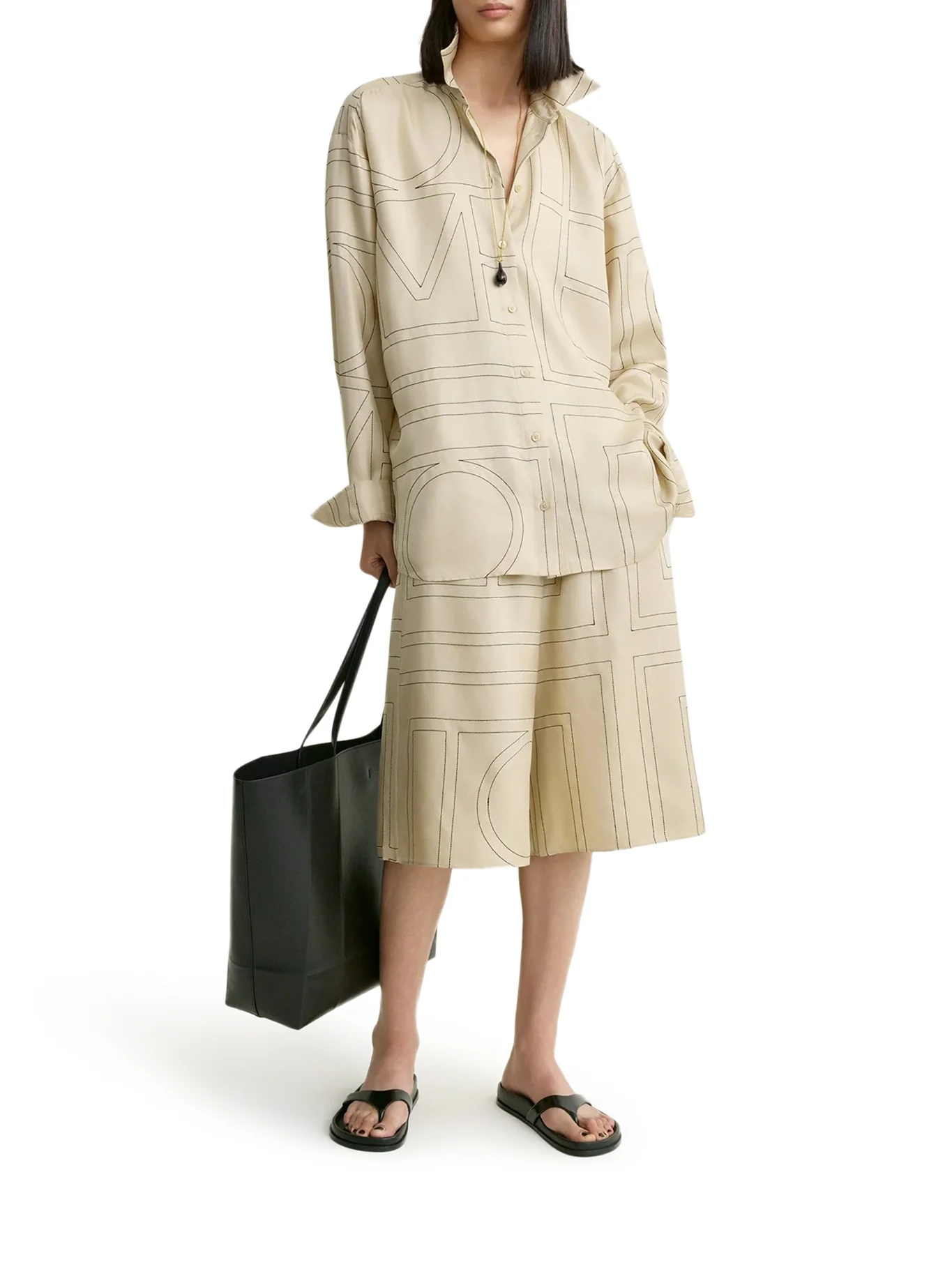 SILK SHIRT WITH MONOGRAM EMBROIDERY - Image 2